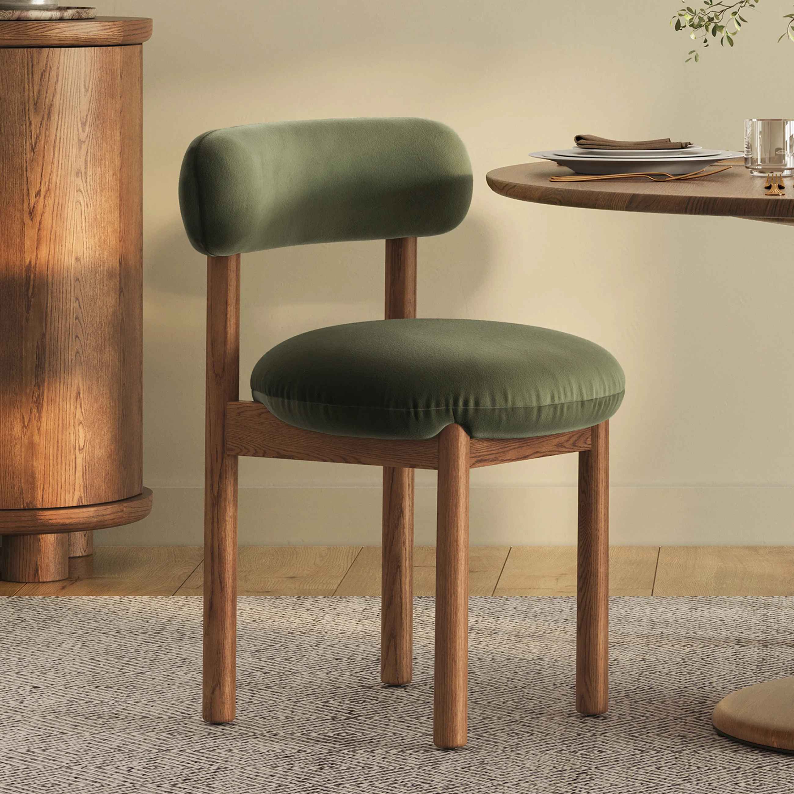 Munk Velvet Dining Chair Hale Fir Green thumbnail 2