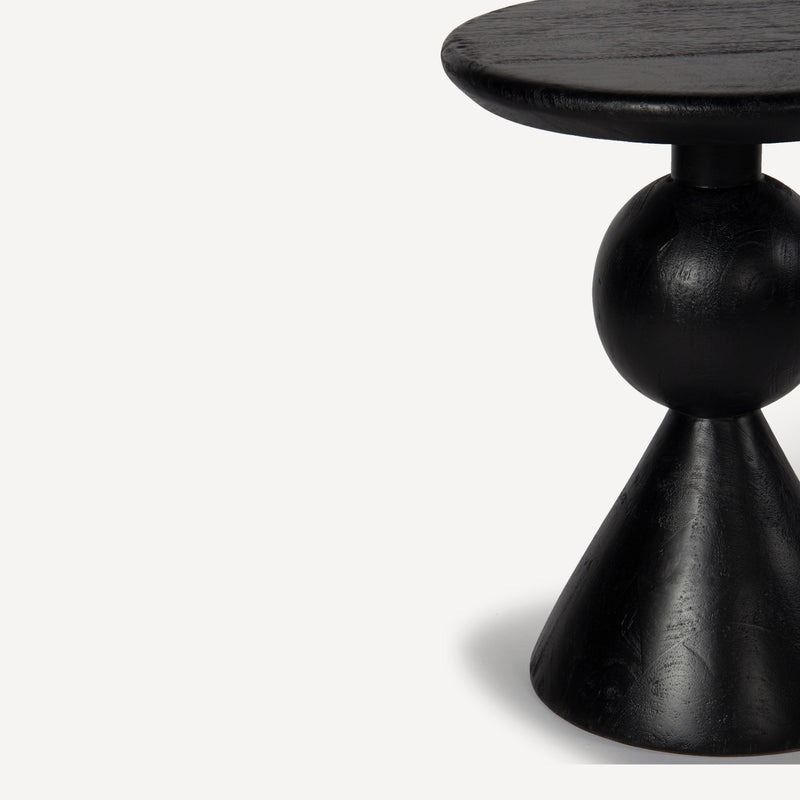 Kebab Solid Wood Side Table - Charcoa thumbnail 3