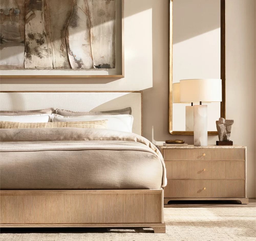 Genevieve Reeded Fabric Panel Bed King thumbnail 2
