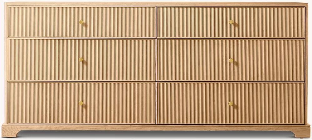 Genevieve Reeded 6 Drawer Dresser thumbnail 3