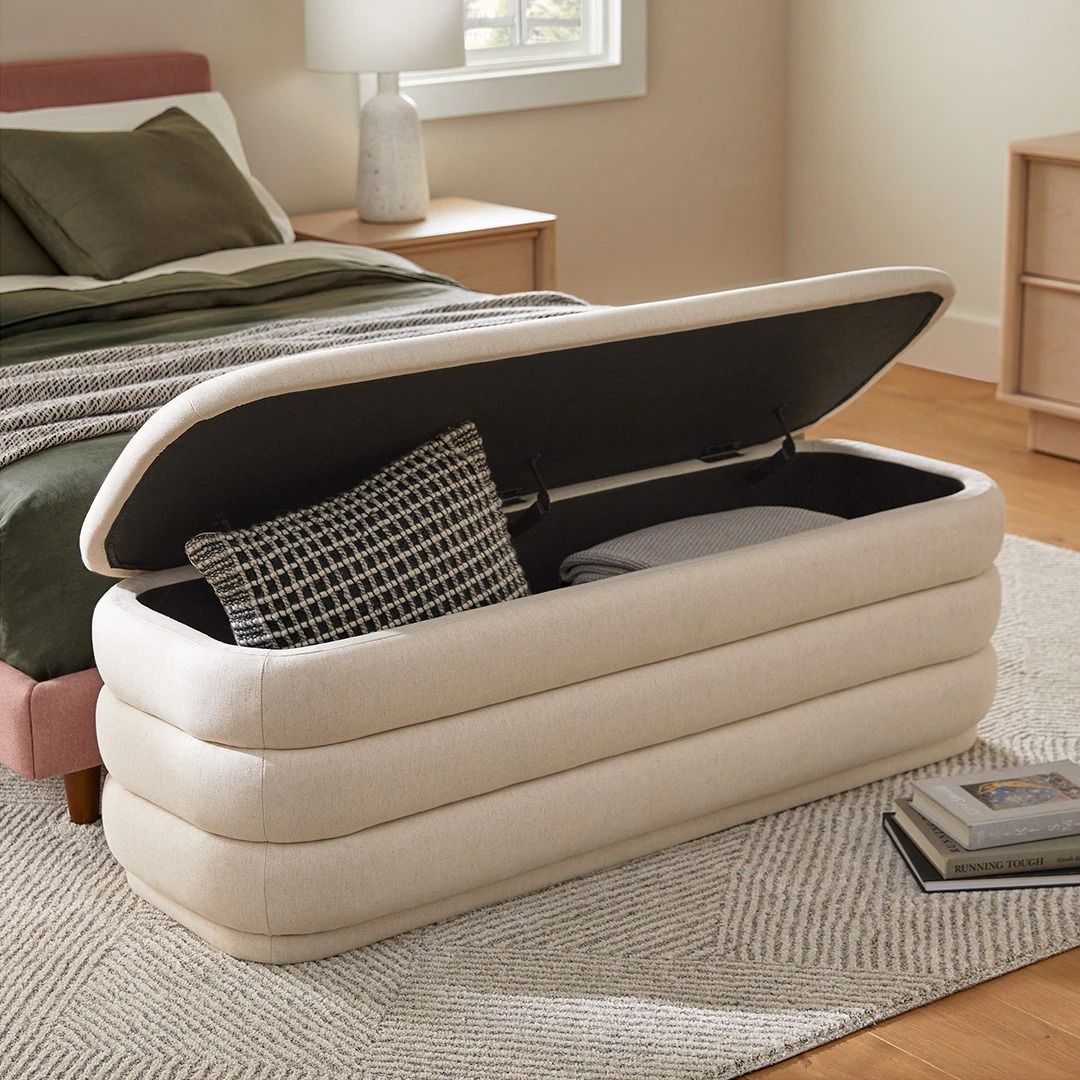 Rolph 55.5 Storage Bench Sand Ivory thumbnail 2