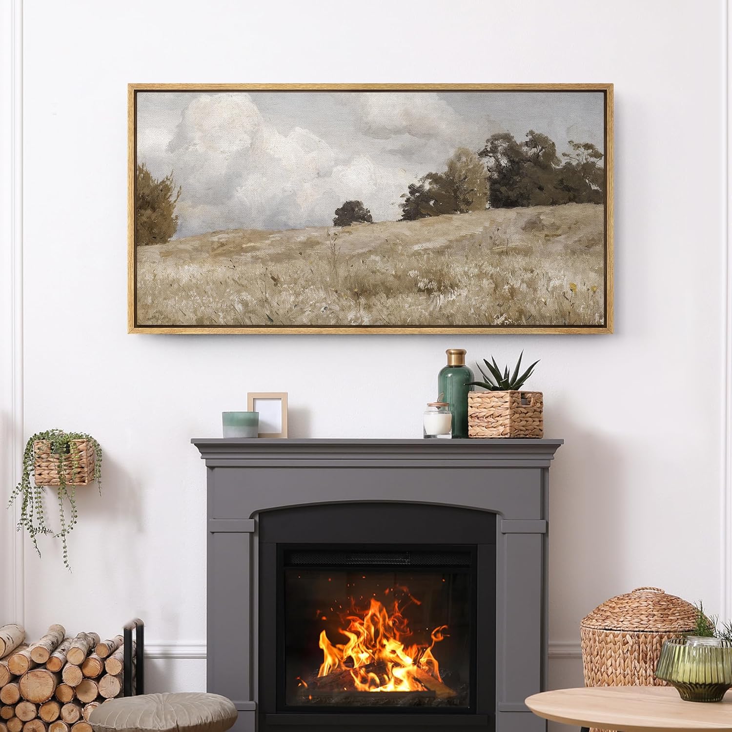 Extra Large Framed Canvas Print Wall Art Rustic Countryside thumbnail 3