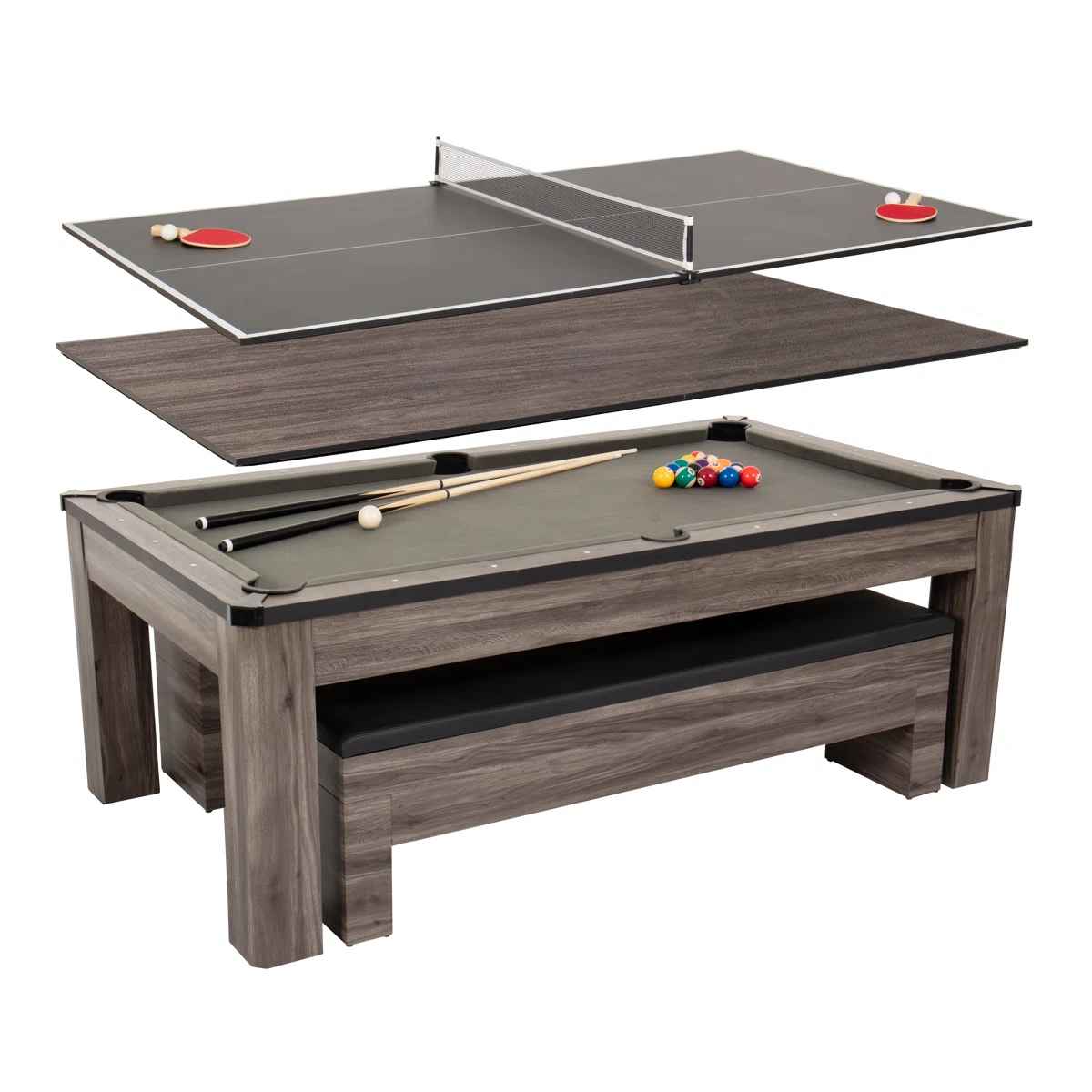 Hampton 3 in 1 Combination Table Includes Billiards Table Tennis thumbnail 2