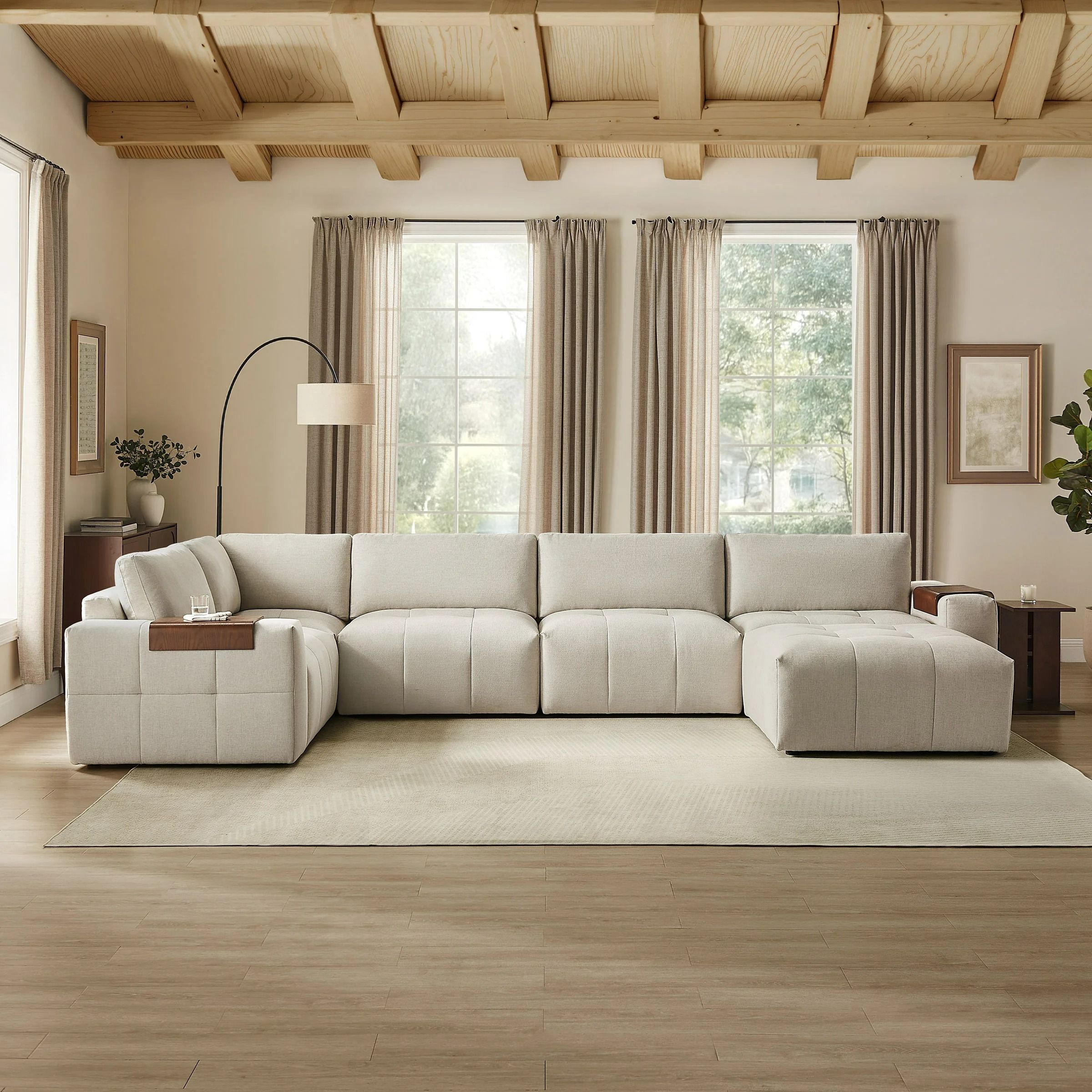 Paige 6-piece Modular Fabric Sectional thumbnail 2