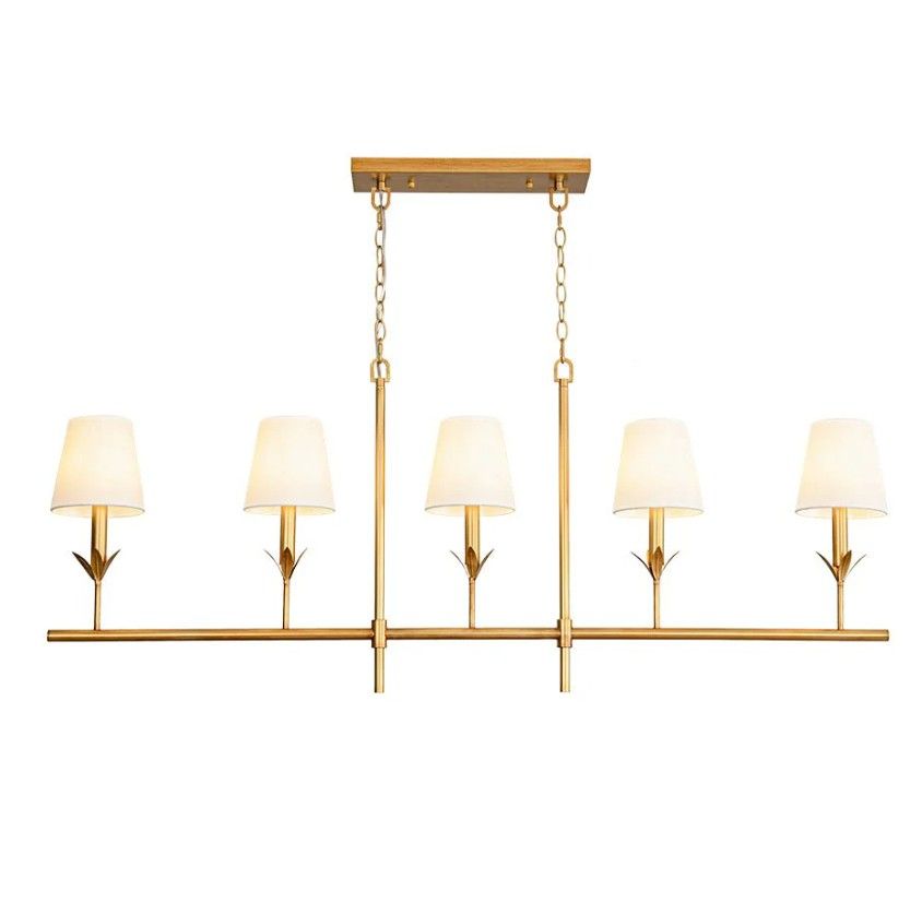 French 5 light Fabric Candle Chandelier thumbnail 3