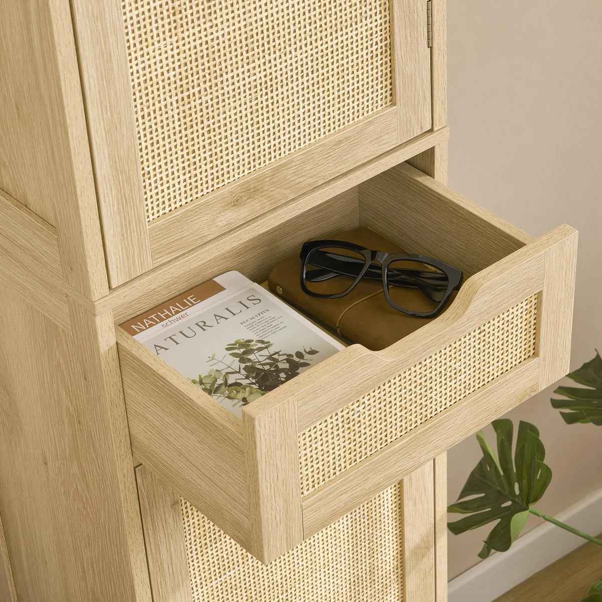 Rattan Storage Cabinet With Adjustable Shelves thumbnail 4