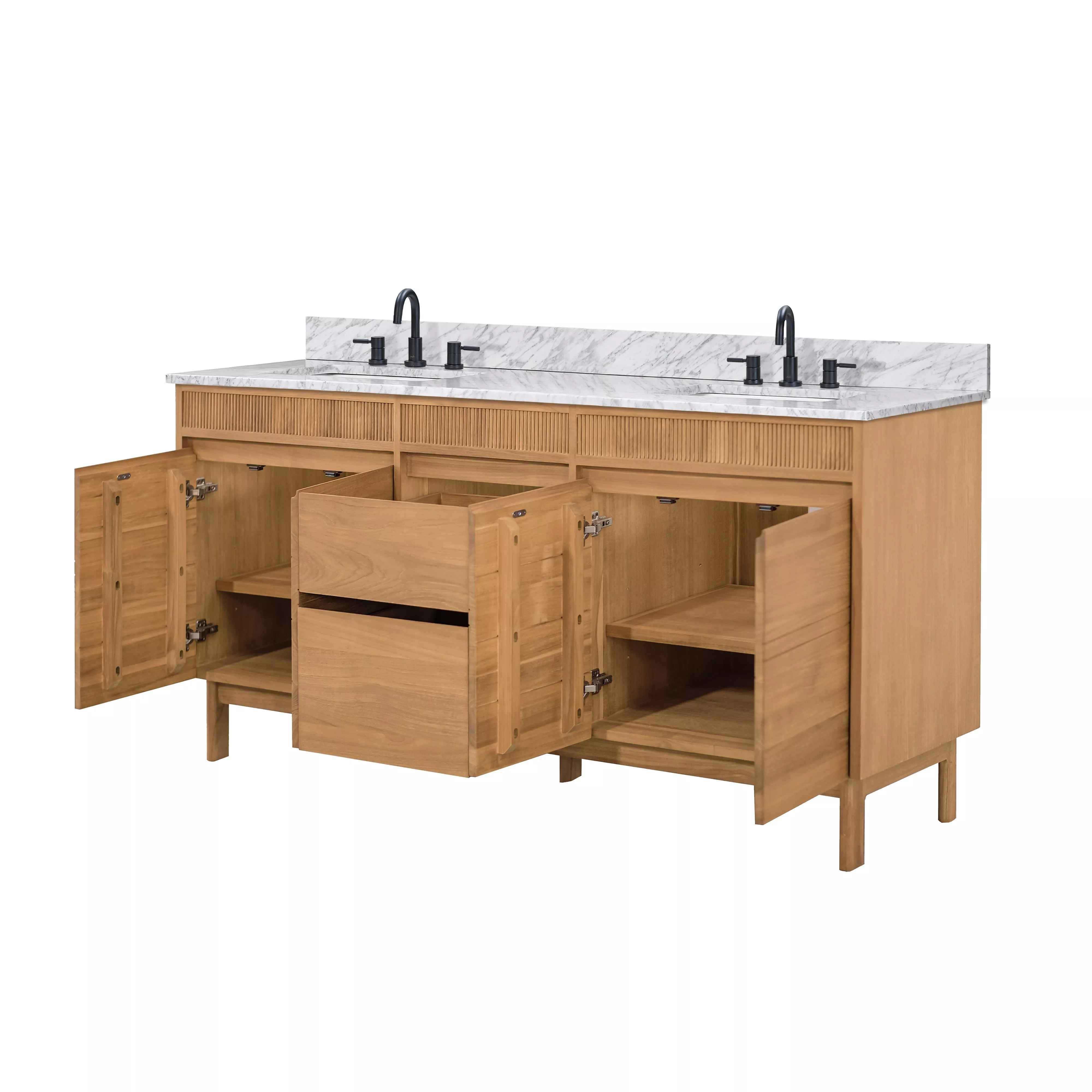 Kallan Natural Vanity with Carrara Top thumbnail 4