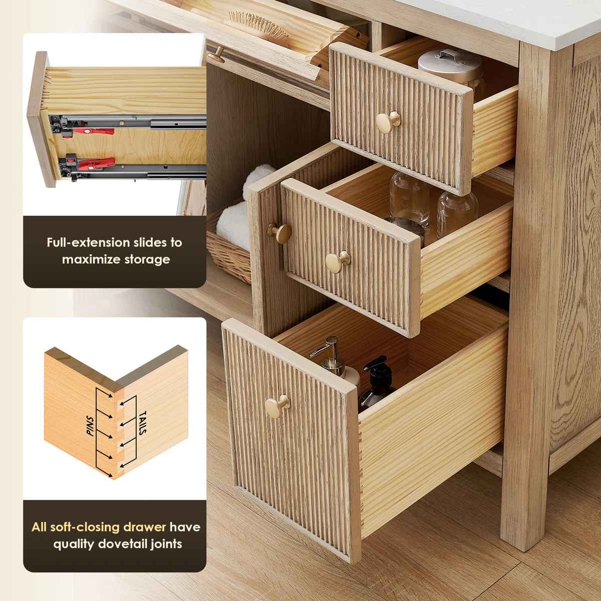 Lala 60" Double Bathroom Vanity  thumbnail 4