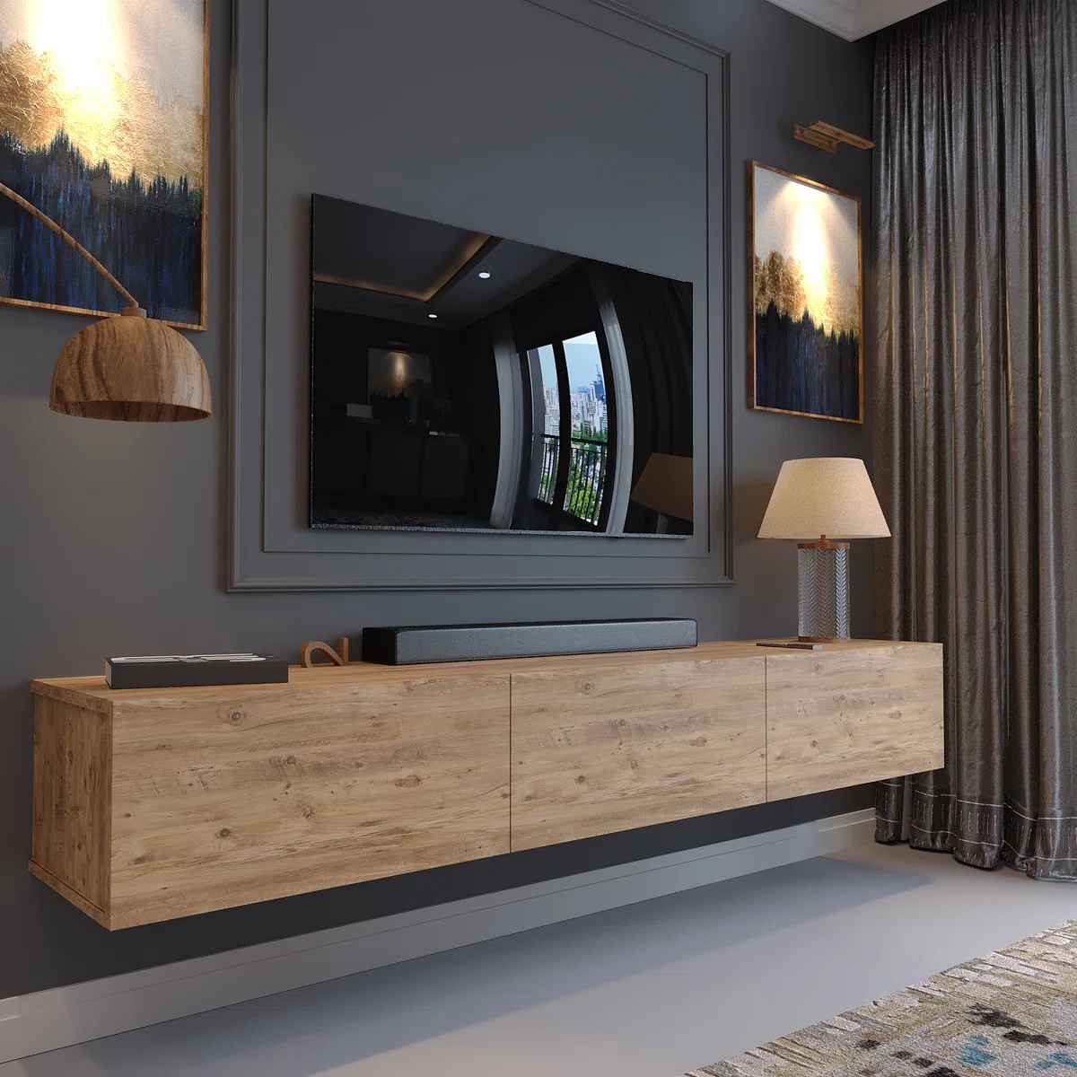Hamman Modern 71" Floating TV Stand thumbnail 6
