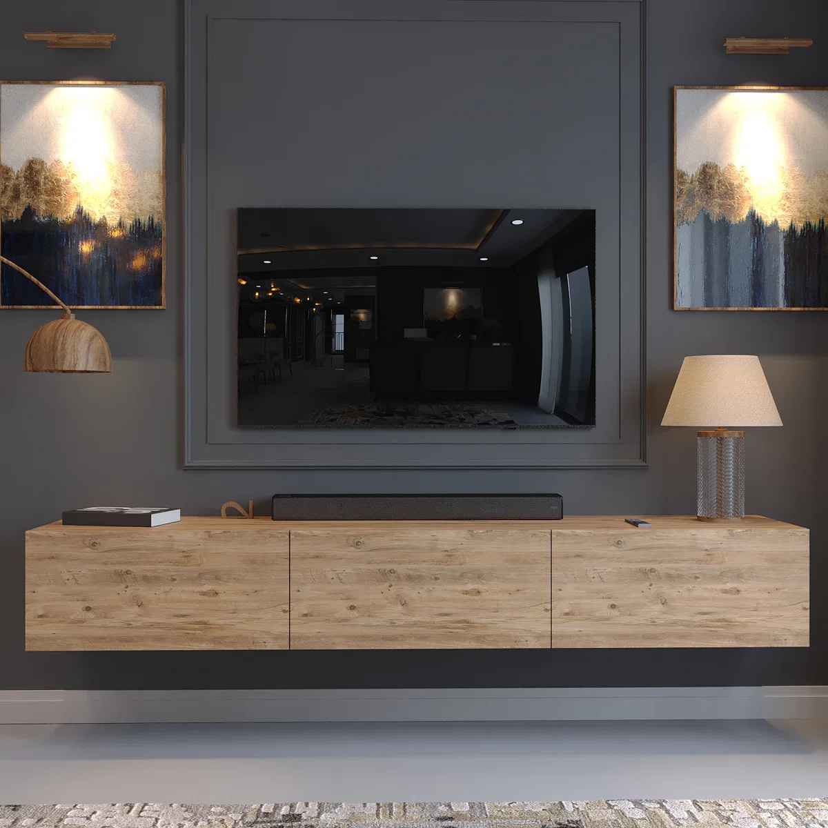 Hamman Modern 71" Floating TV Stand thumbnail 9