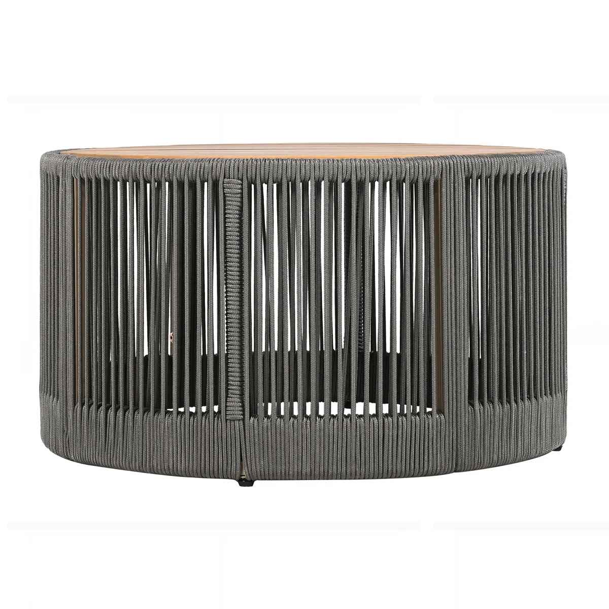 Outdoor Rattan Rope and Acacia Wood Coffee Table thumbnail 6