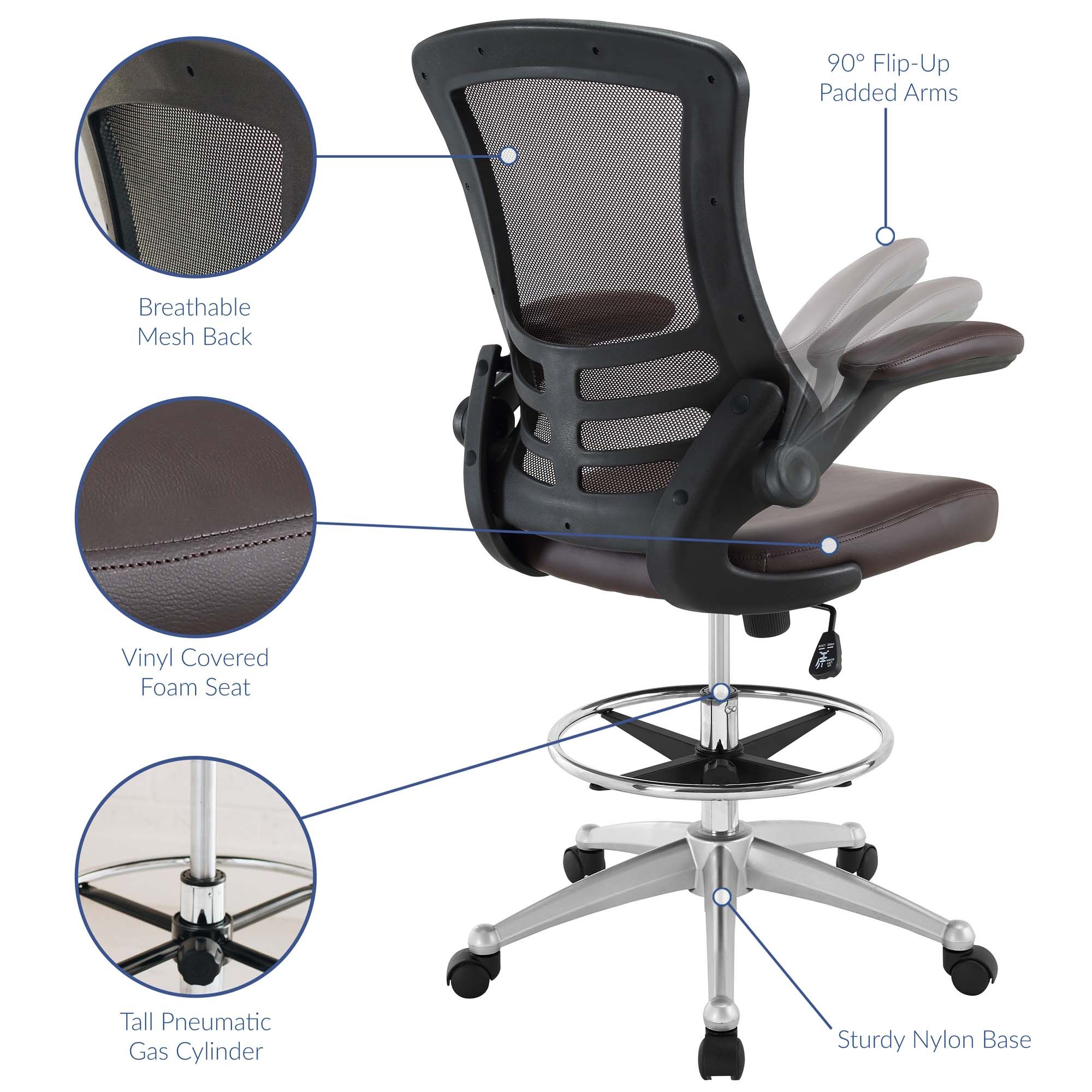 Attainment Mesh Drafting Chair thumbnail 2