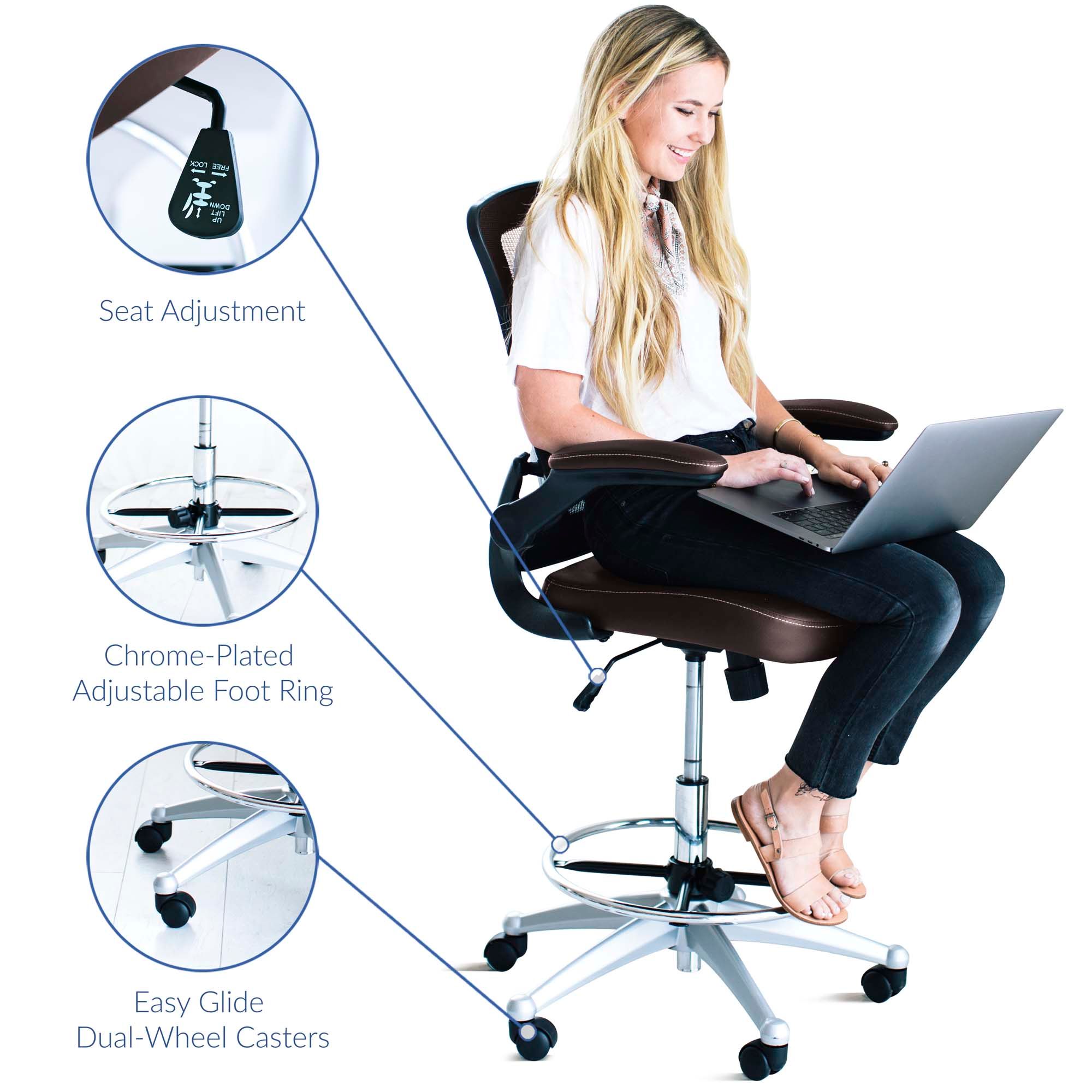 Attainment Mesh Drafting Chair thumbnail 3