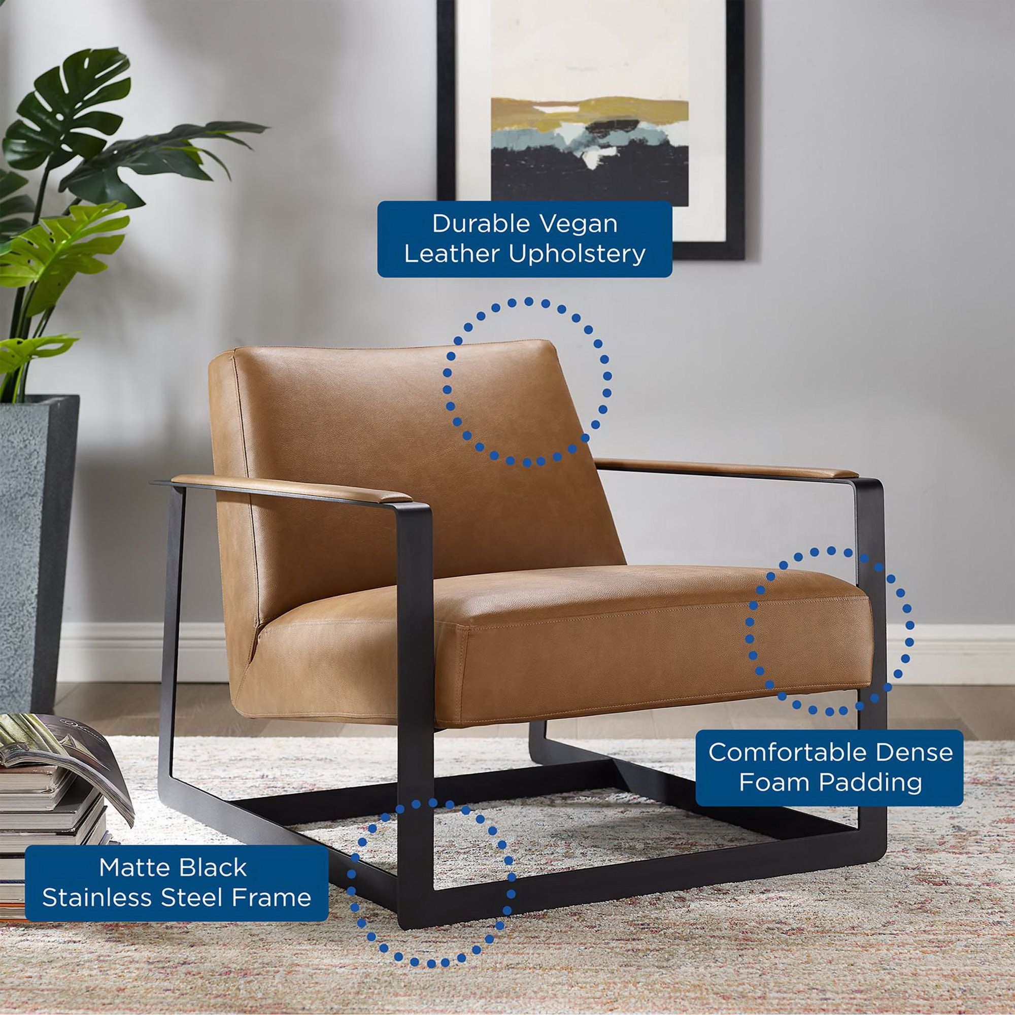 Seg Vegan Leather Accent Chair thumbnail 8