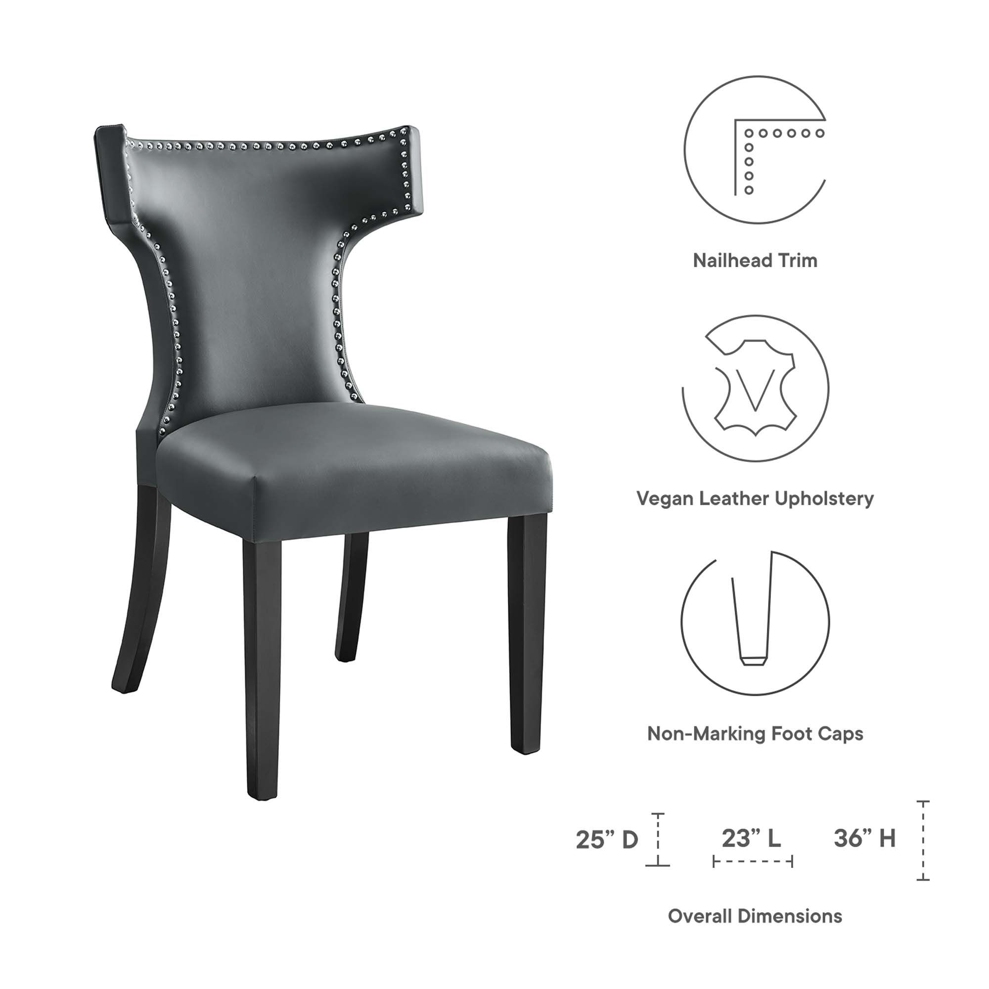 Crest Studded Vegan Leather Dining Chair thumbnail 2