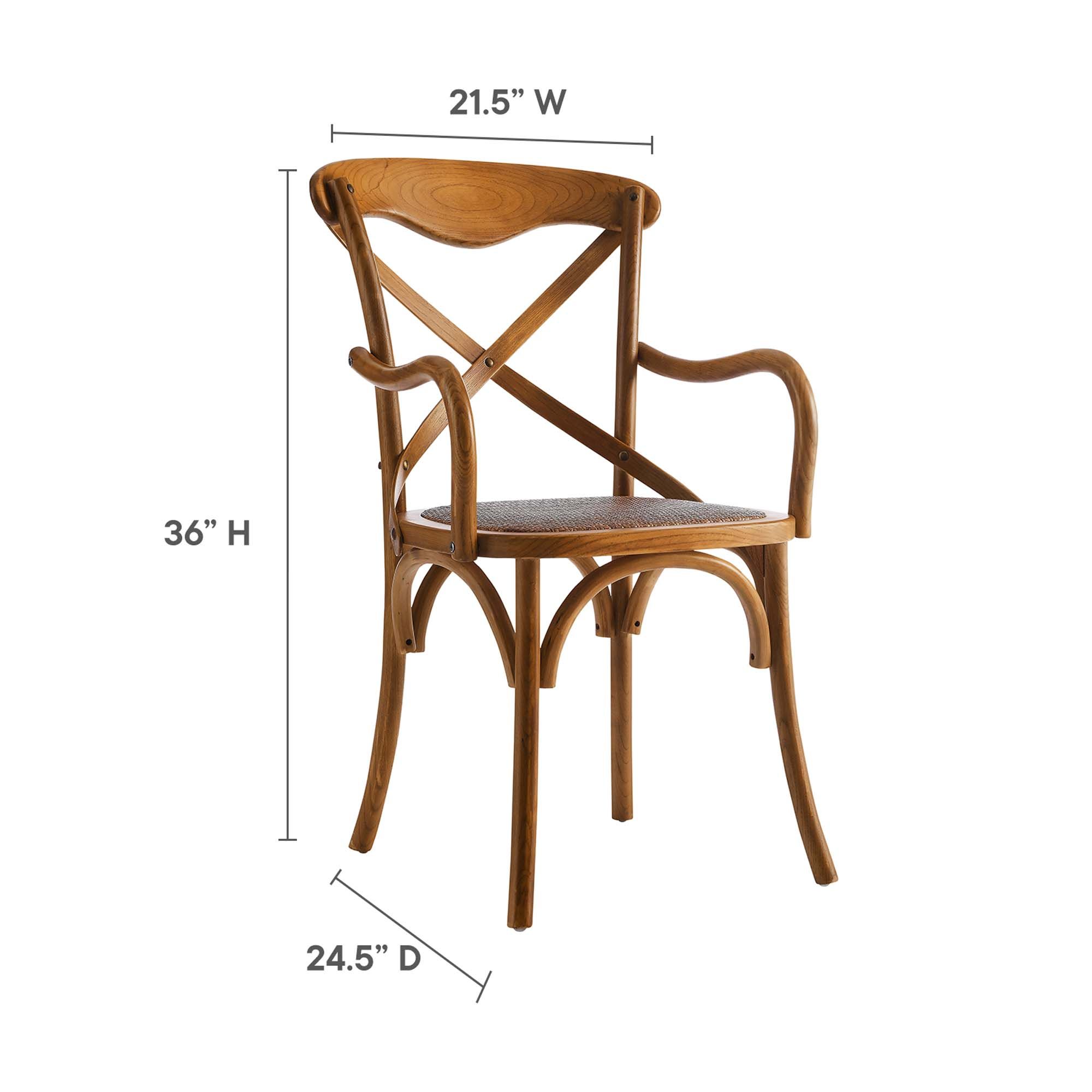 Rustic Crossback Dining Armchair Set thumbnail 2