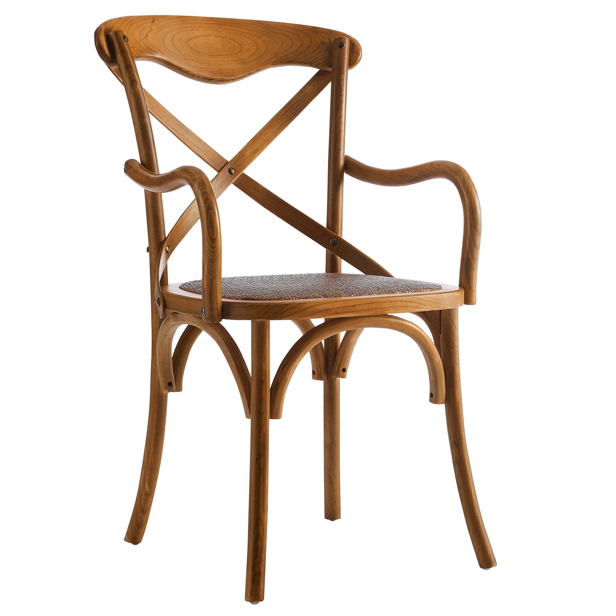 Rustic Crossback Dining Armchair Set thumbnail 4
