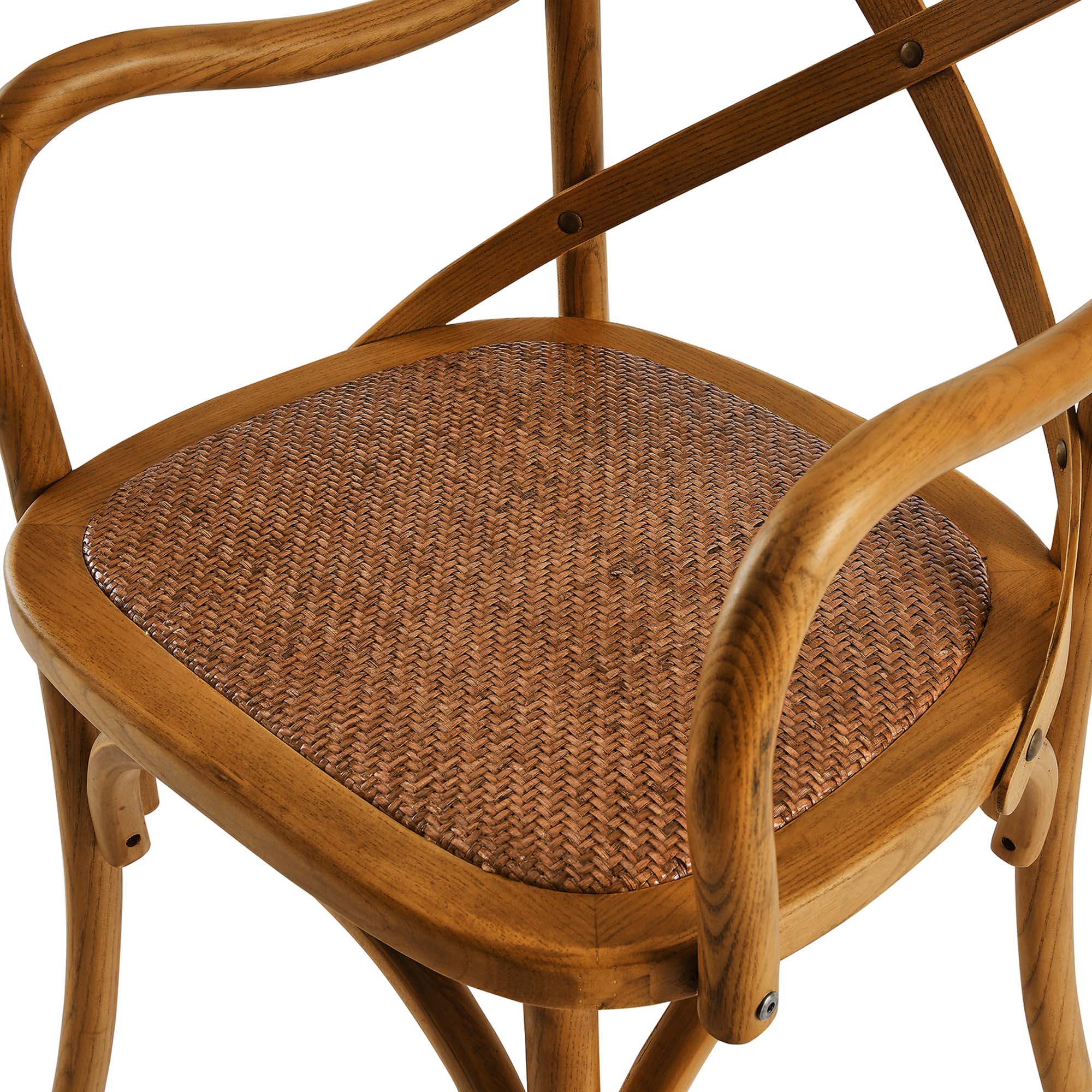 Rustic Crossback Dining Armchair Set thumbnail 8