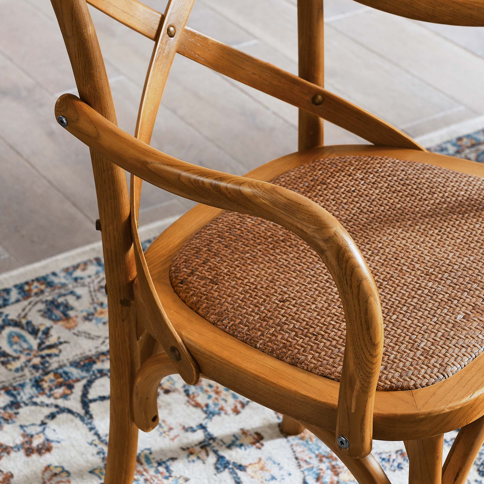 Rustic Crossback Dining Armchair Set thumbnail 10