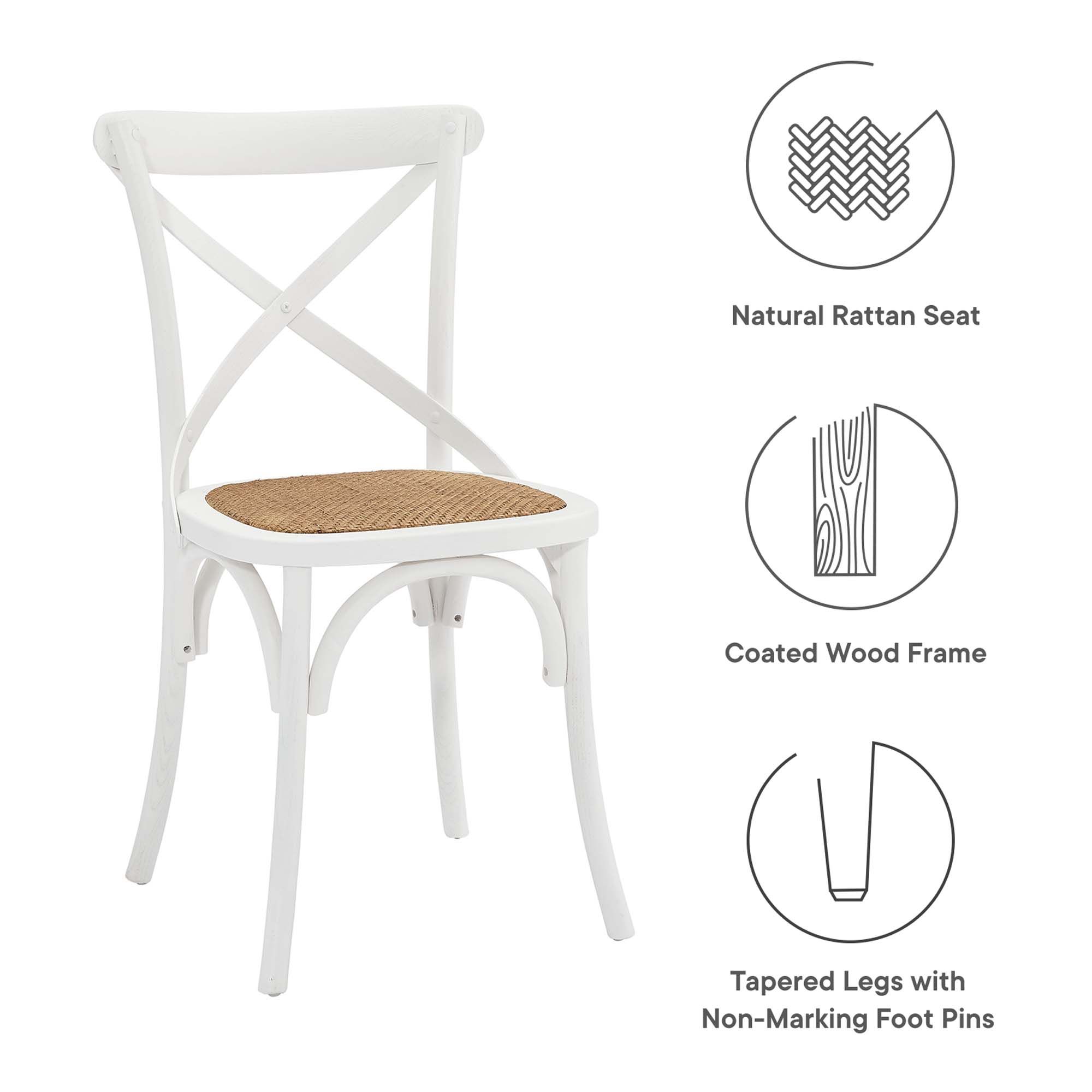 Cruz White Dining Side Chair Set thumbnail 2