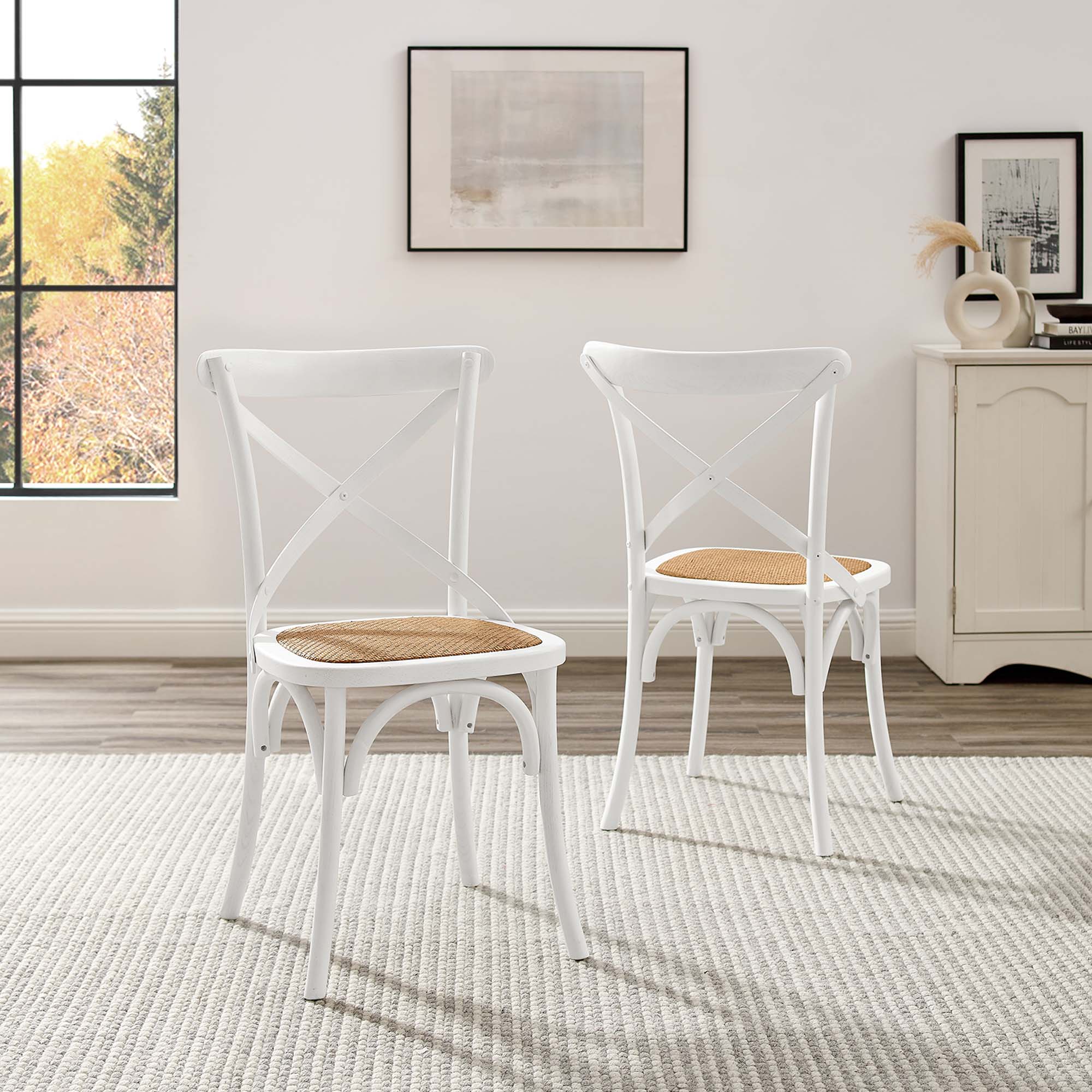 Cruz White Dining Side Chair Set thumbnail 9
