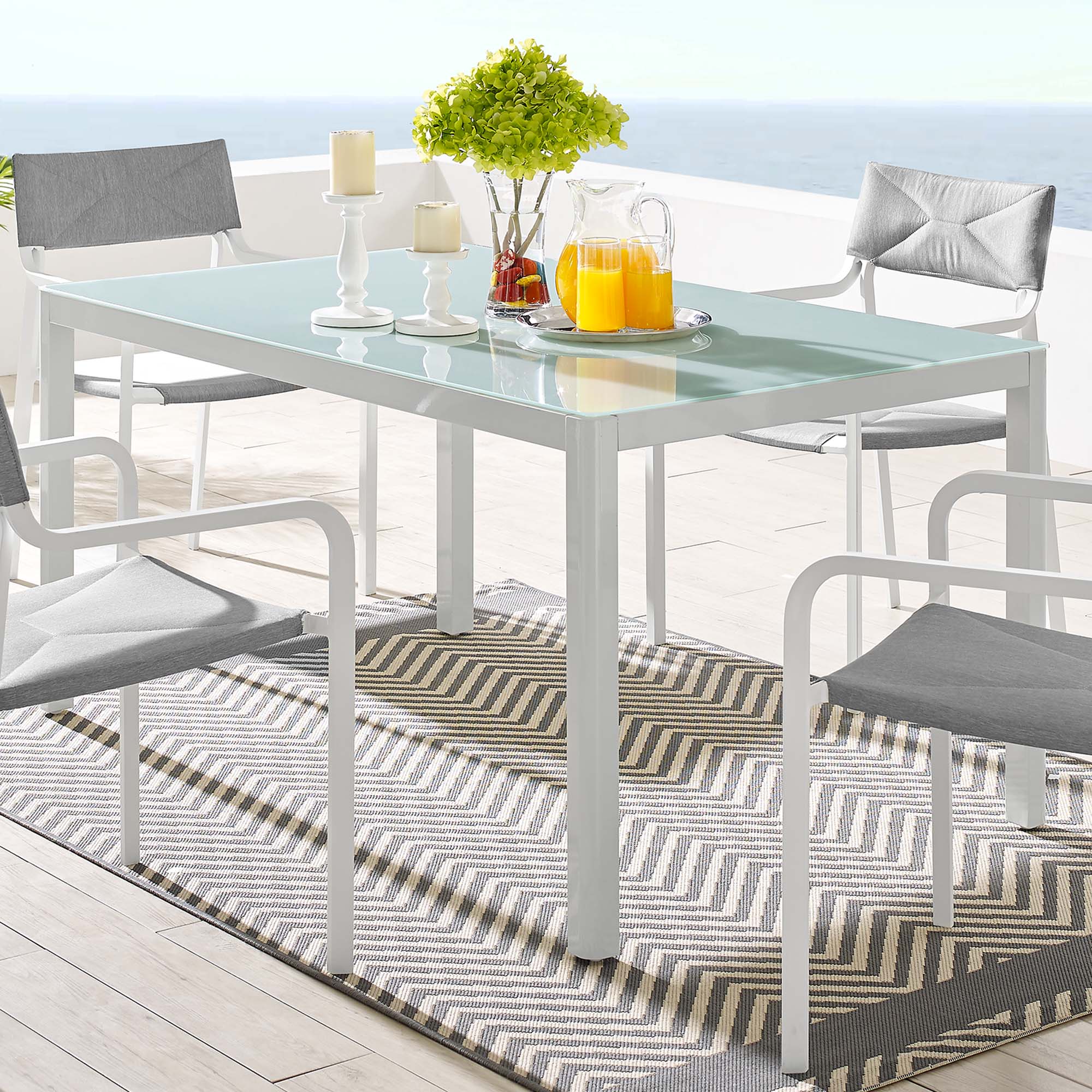 Raleigh Outdoor Aluminum Dining Table thumbnail 5