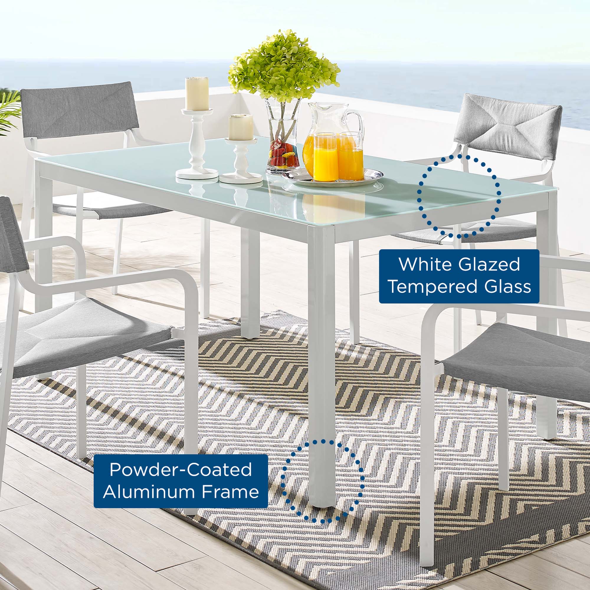 Raleigh Outdoor Aluminum Dining Table thumbnail 6