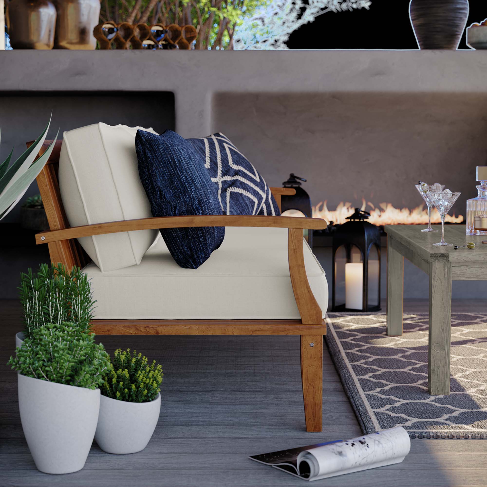 Marina Teak Outdoor Sofa thumbnail 10