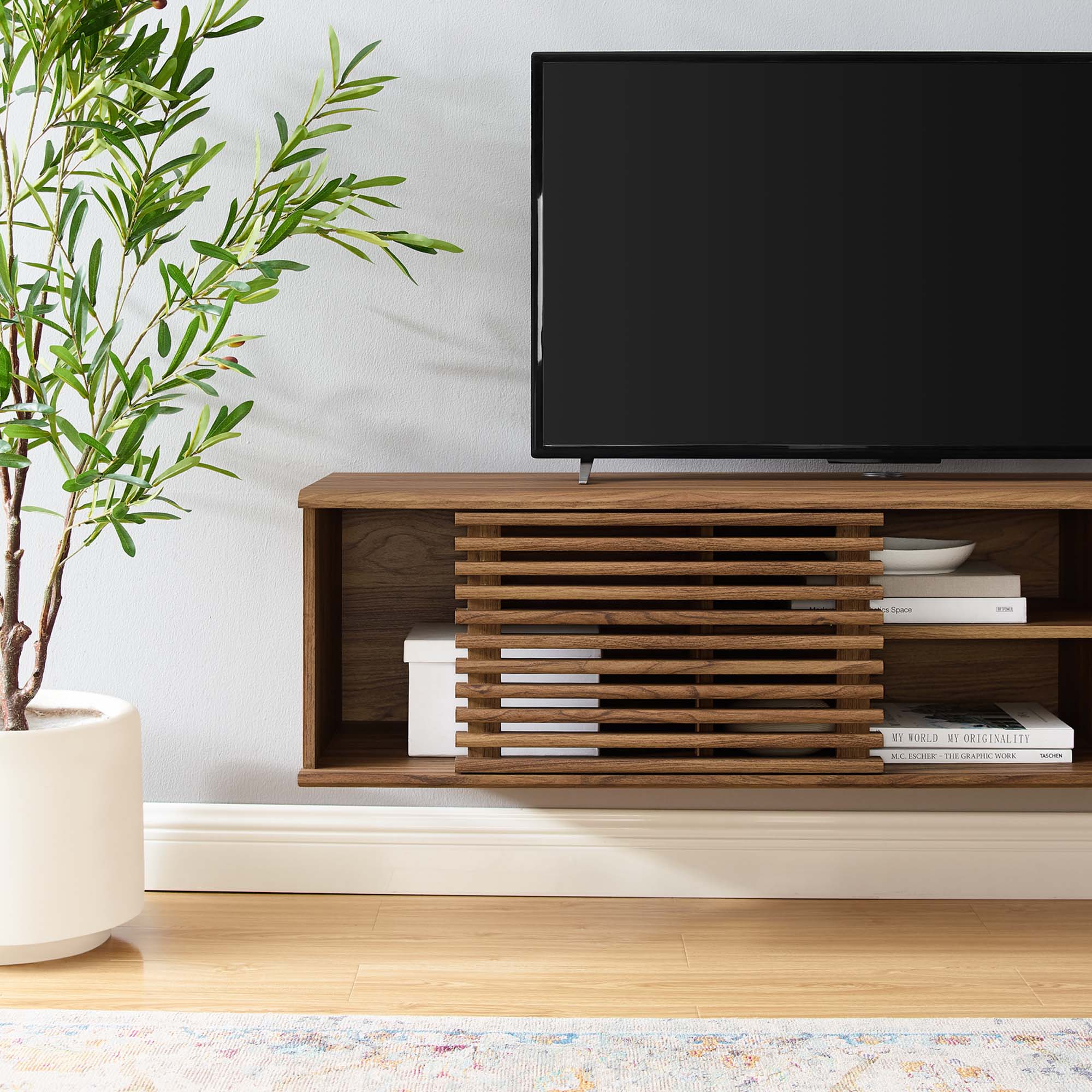 Render Walnut Wall-Mount Media Console thumbnail 7