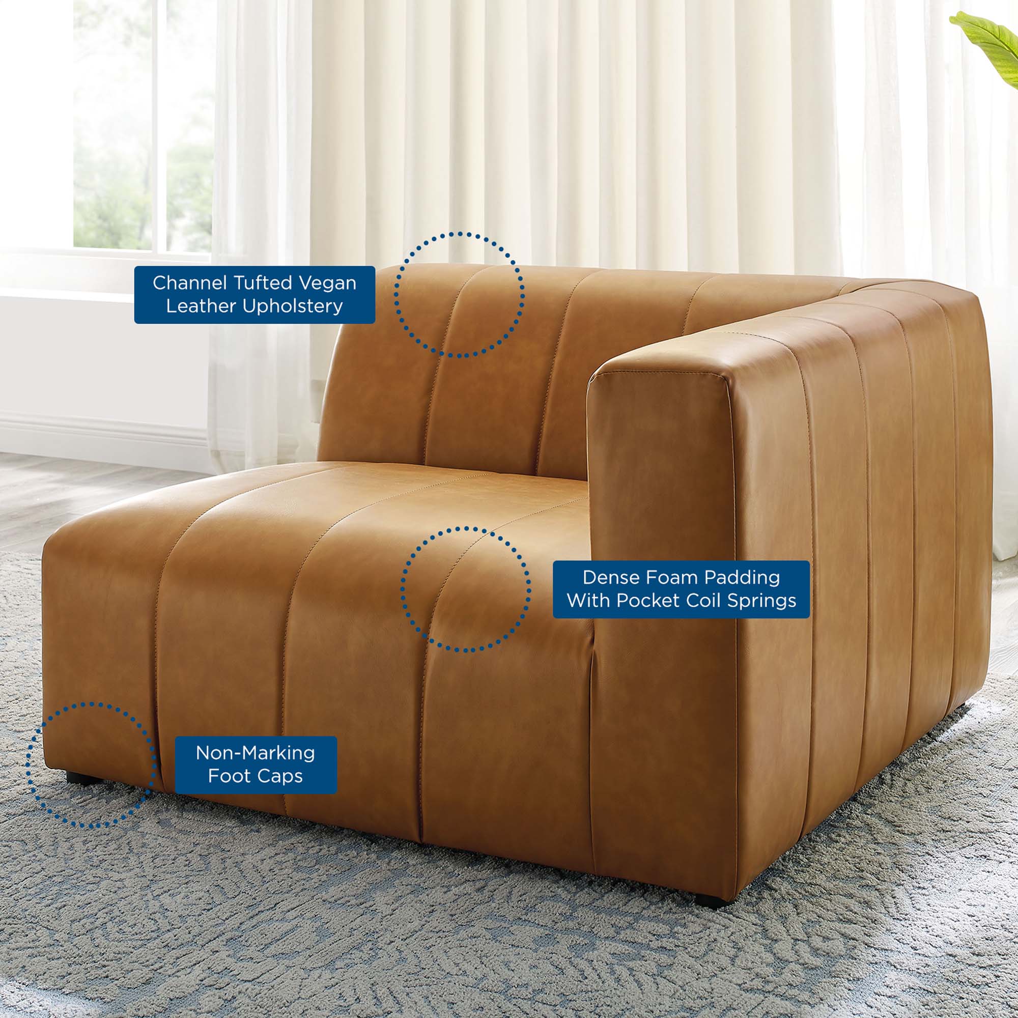 Bartlett Channel Tufted Right-Arm Chair thumbnail 8