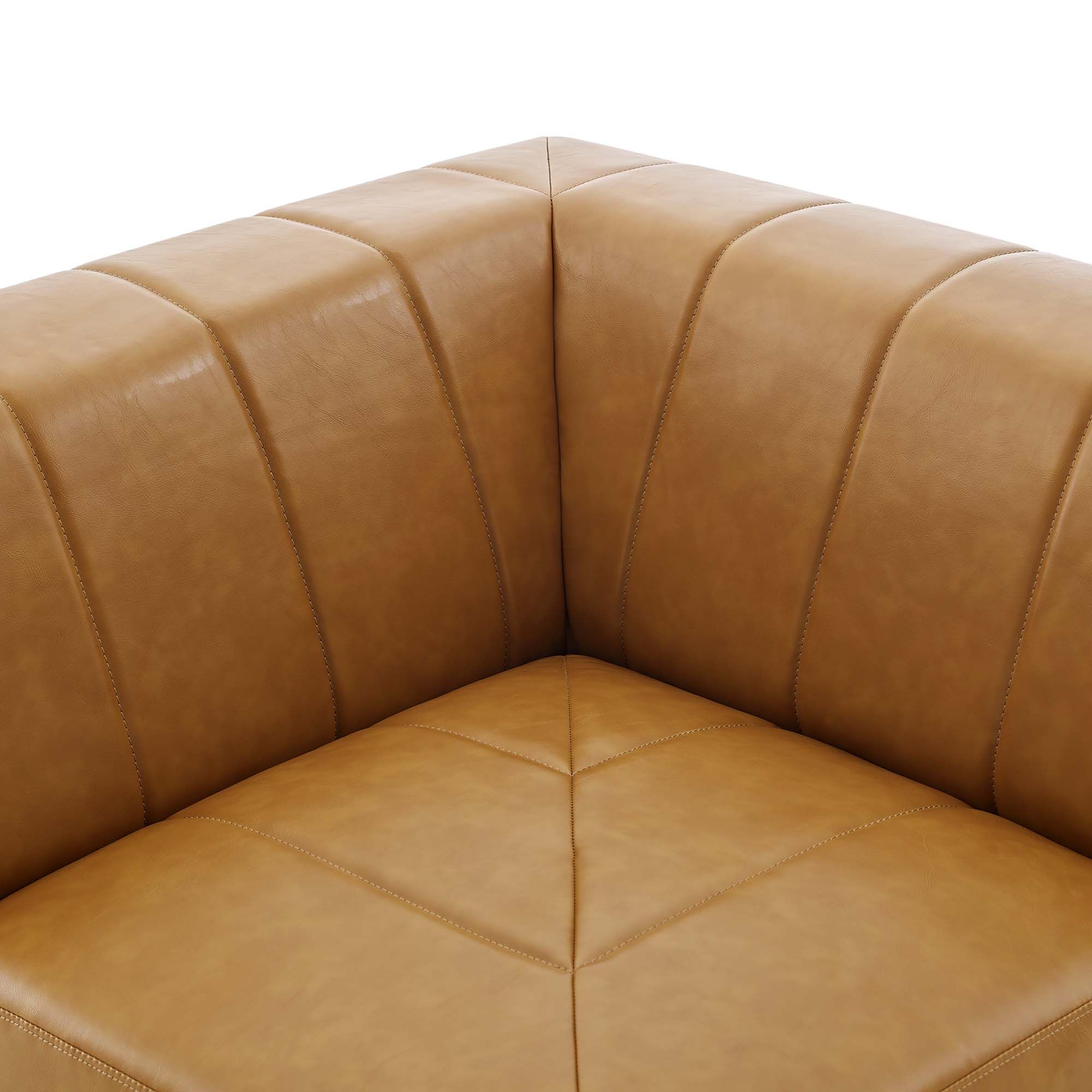 Barreled Corner Vegan Leather Chair thumbnail 5