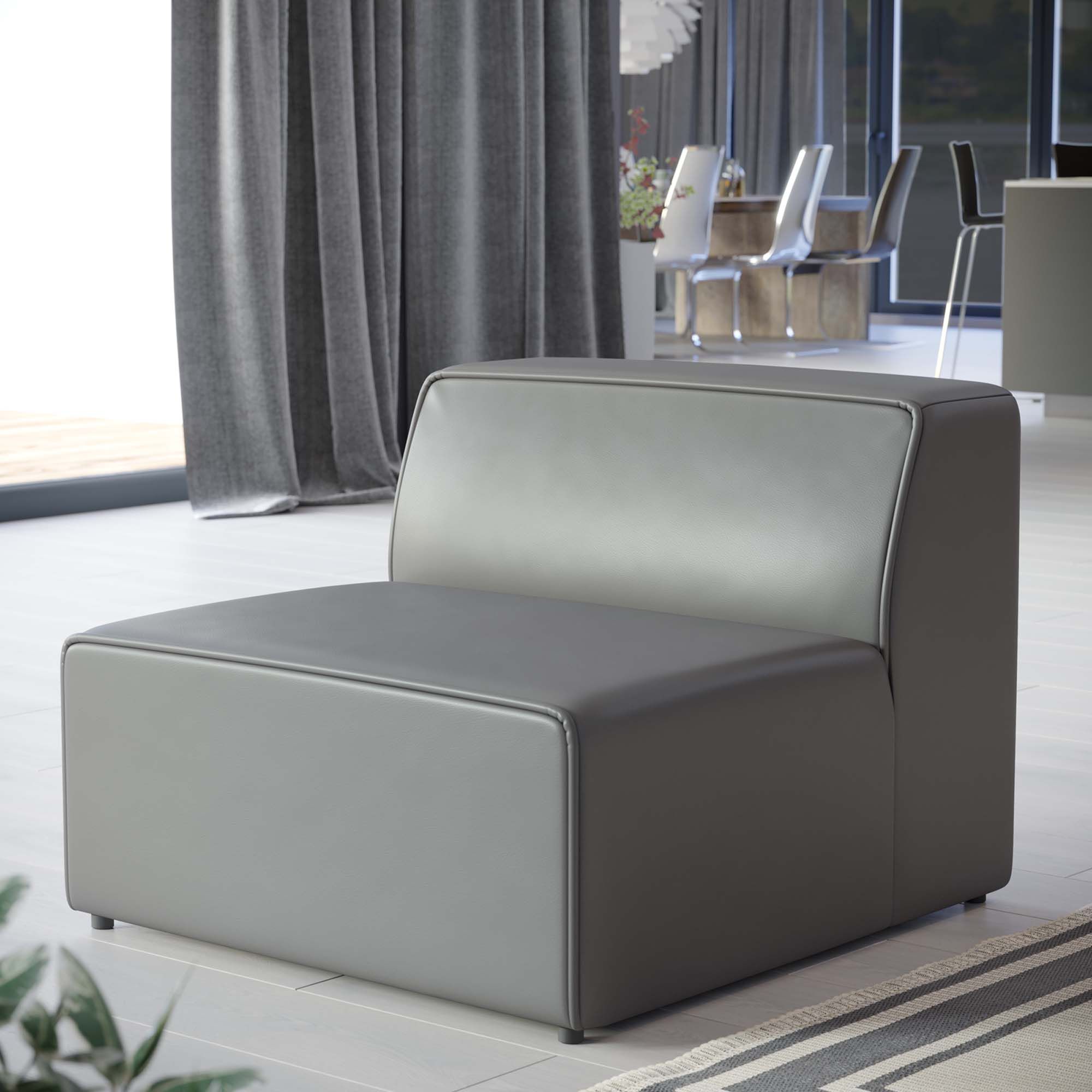 Mingle Vegan Leather Armless Chair thumbnail 6