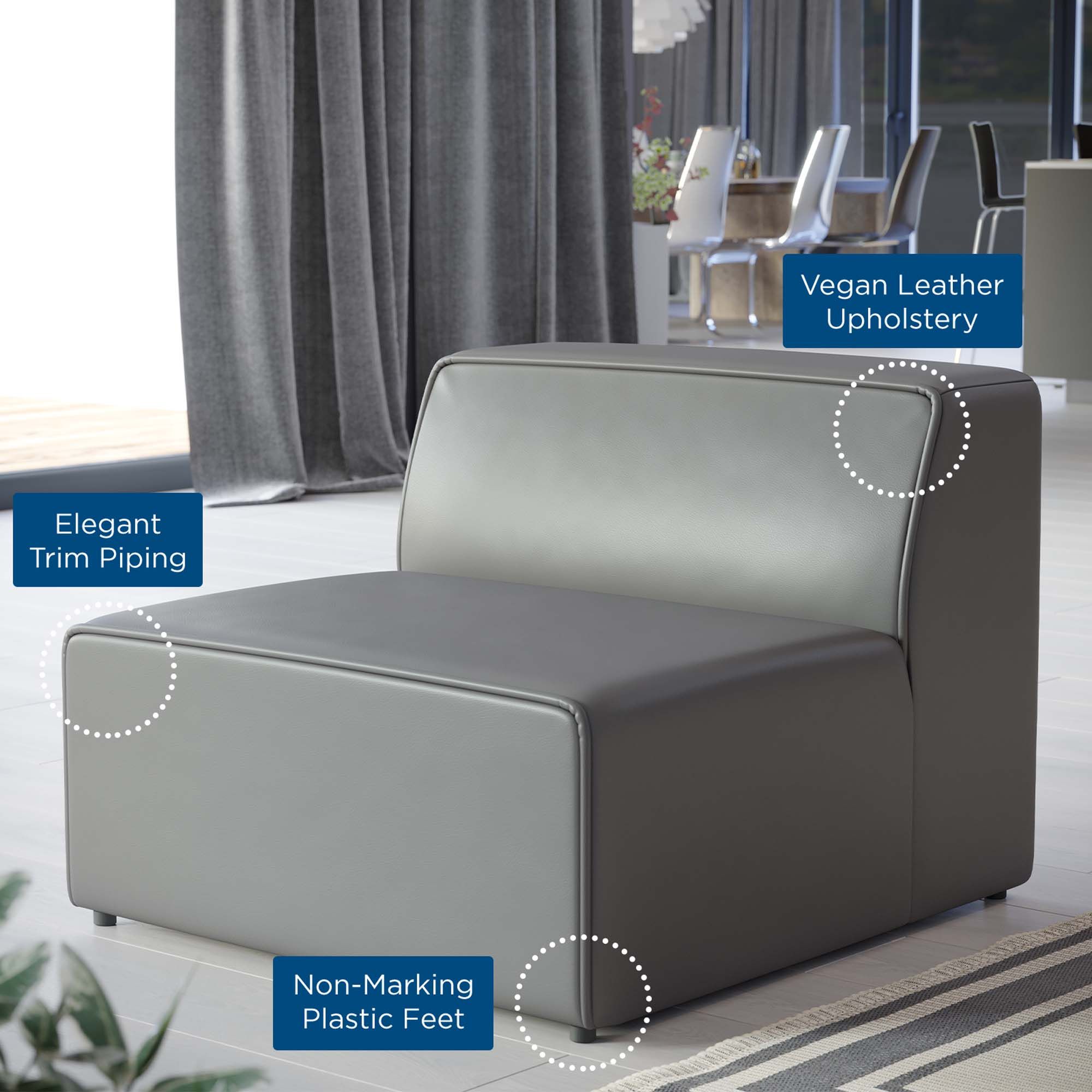 Mingle Vegan Leather Armless Chair thumbnail 7