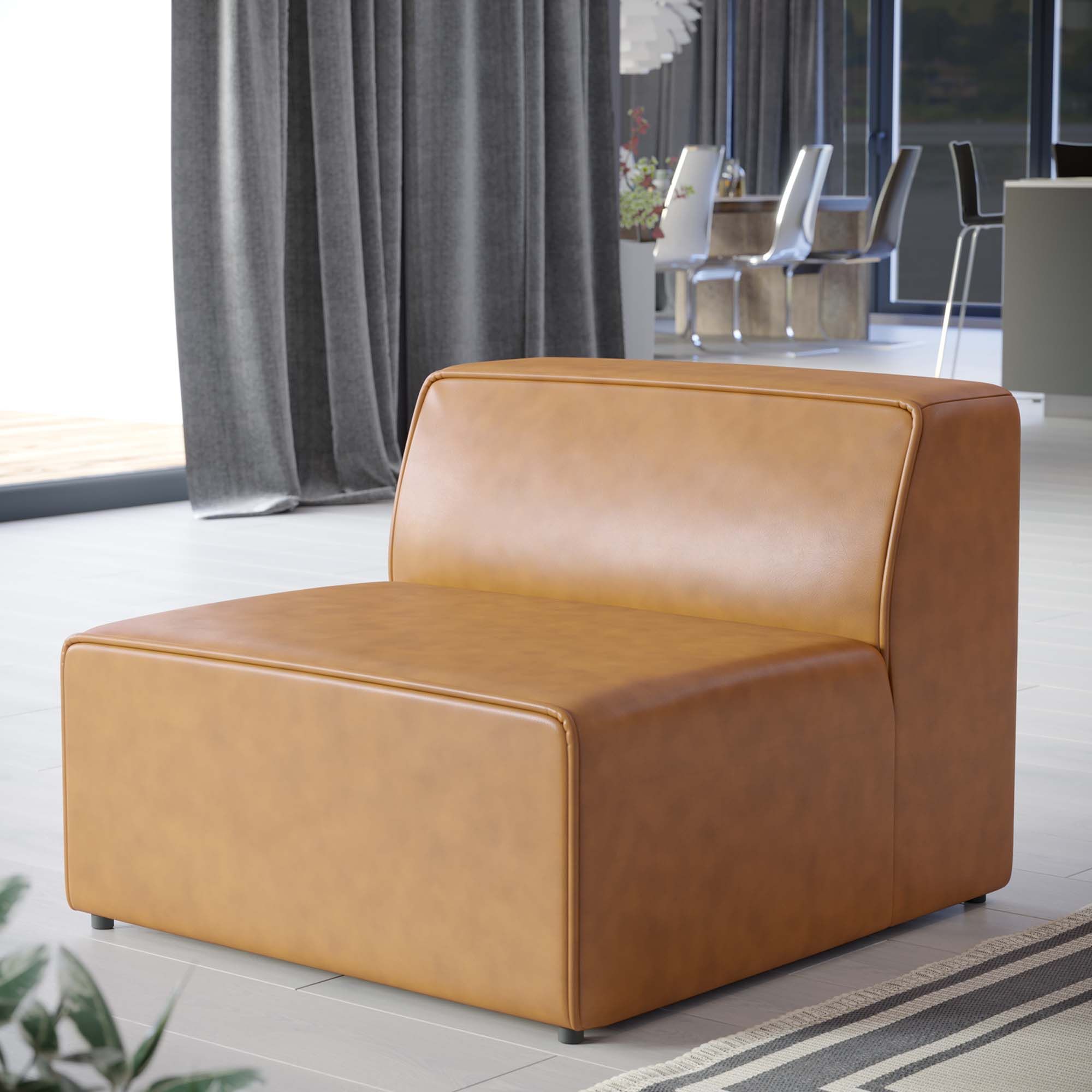Mingle Vegan Leather Armless Chair thumbnail 6