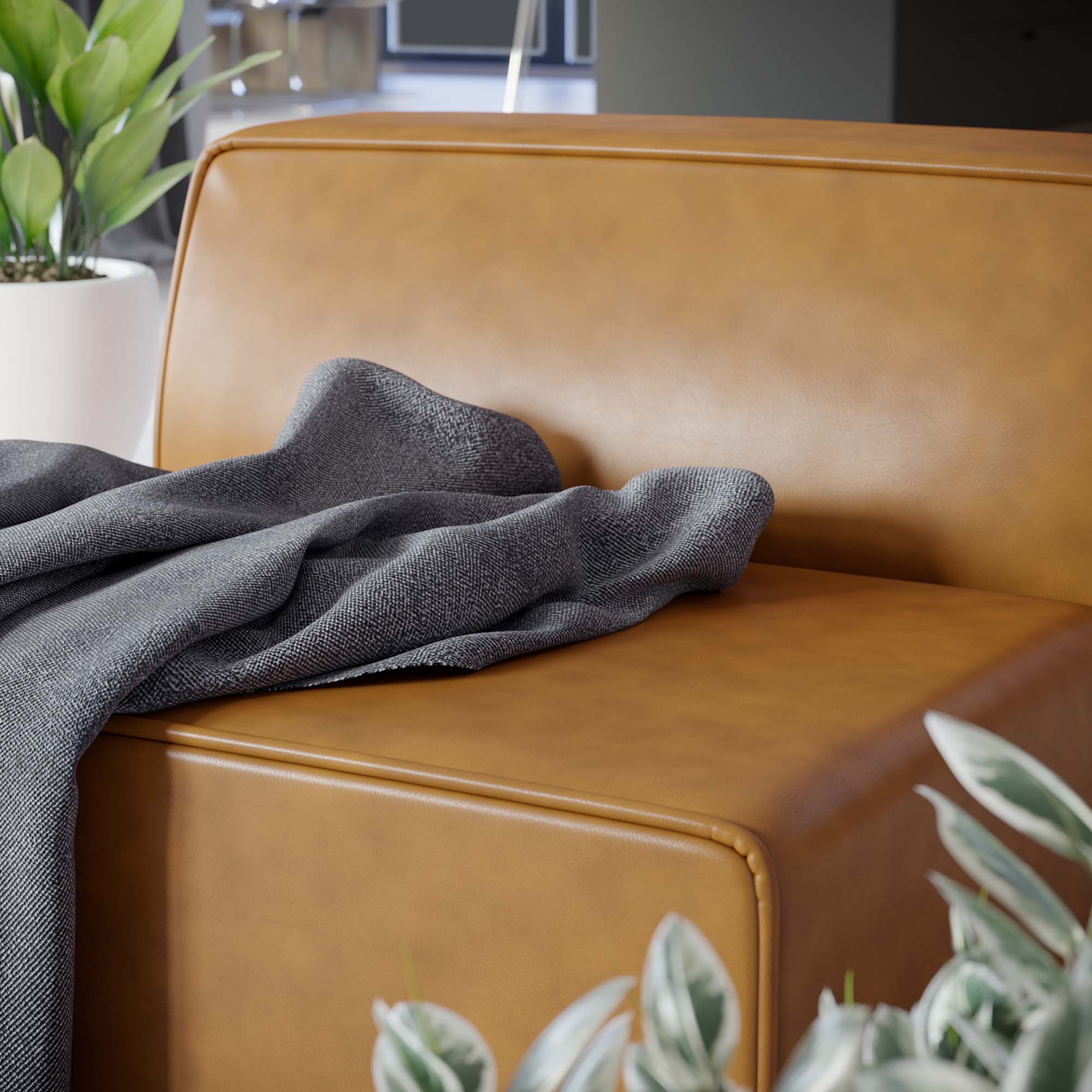 Mingle Vegan Leather Armless Chair thumbnail 8