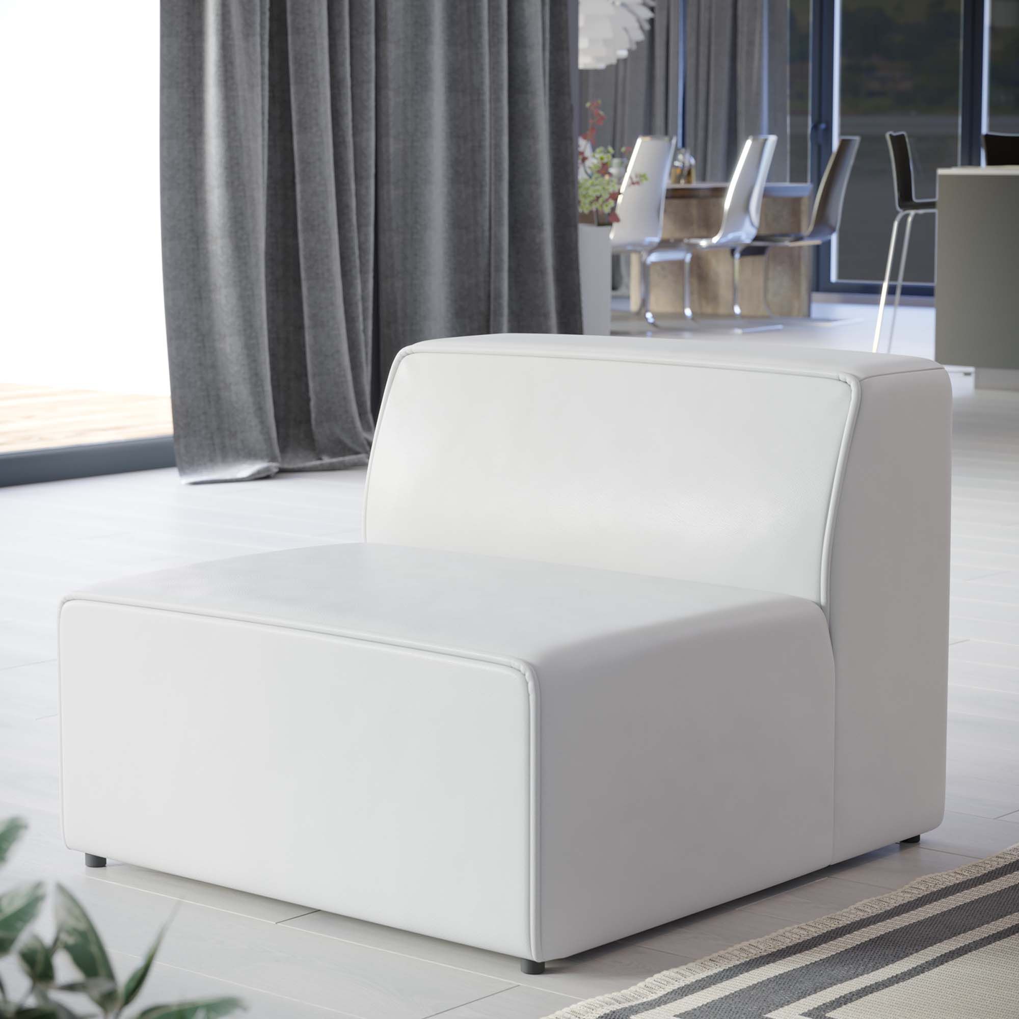 Mingle Vegan Leather Armless Chair thumbnail 6