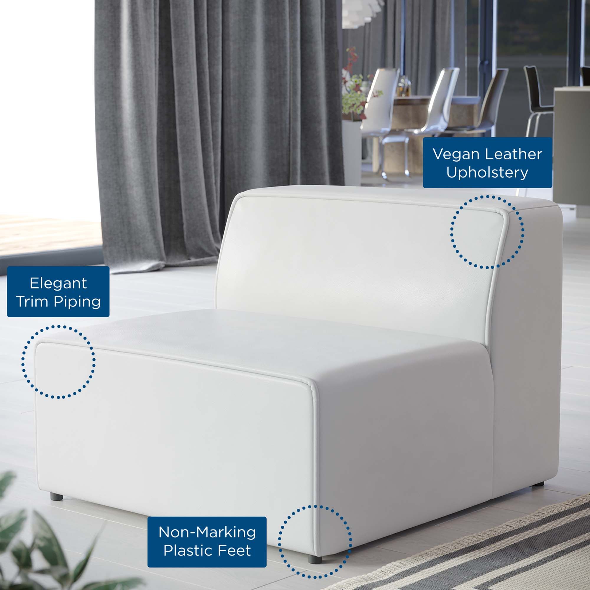 Mingle Vegan Leather Armless Chair thumbnail 7
