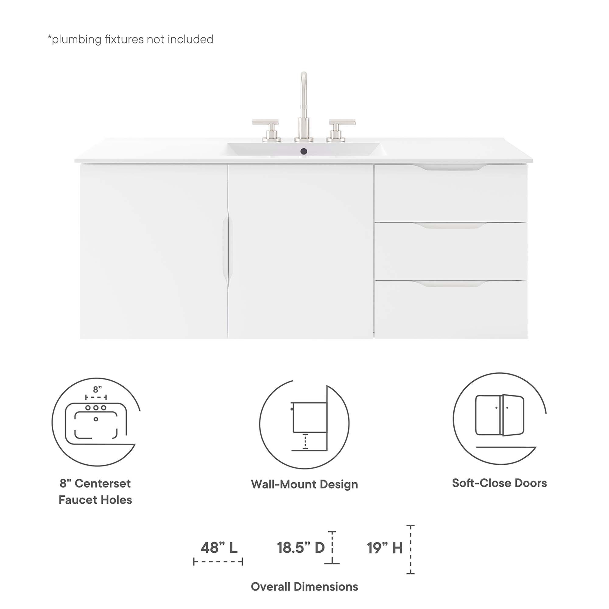 Vitality Wall-Mount Bathroom Vanity Cabinet thumbnail 2
