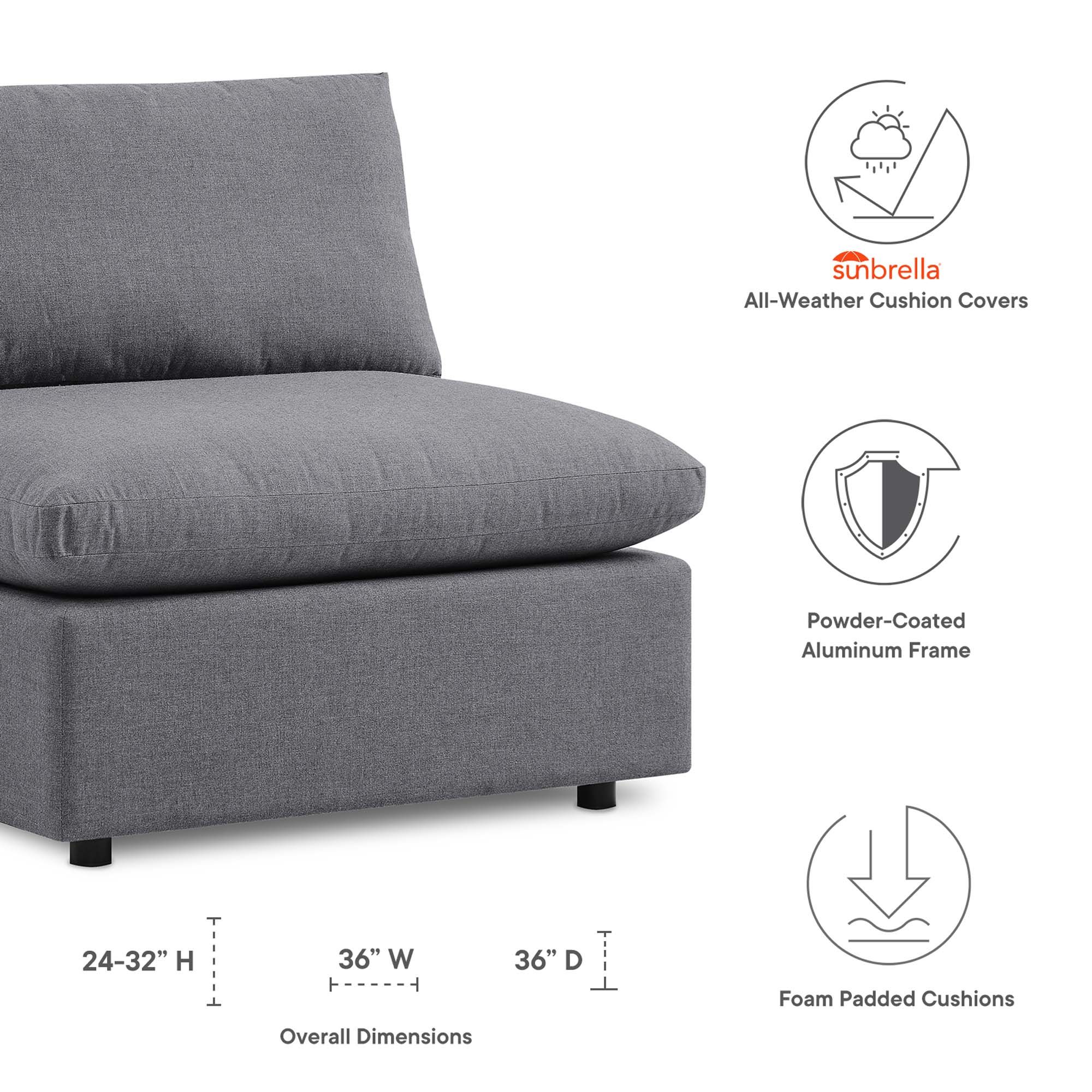 Commix Outdoor Armless Lounge Chair thumbnail 2