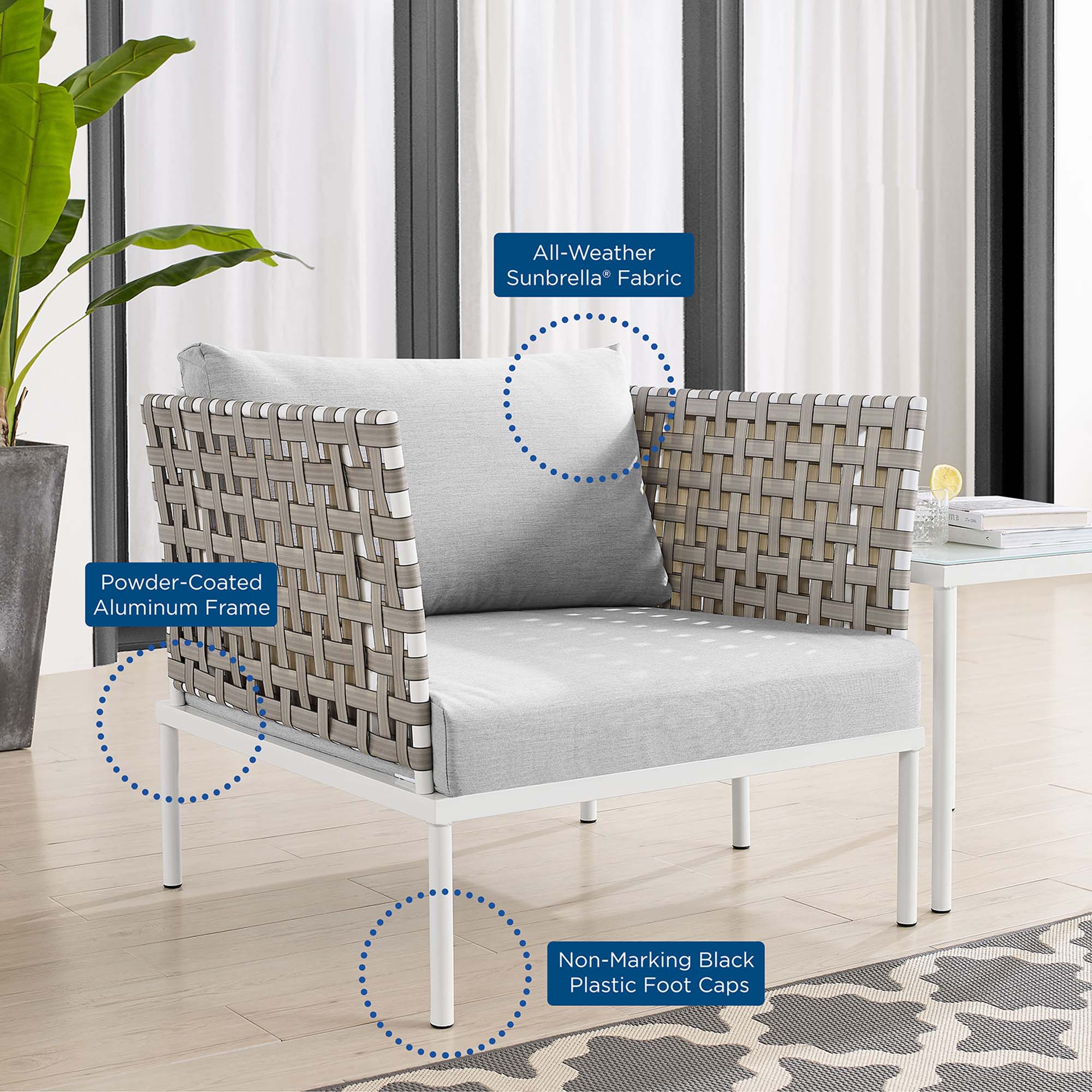 Harmony Outdoor Aluminum Armchair thumbnail 8