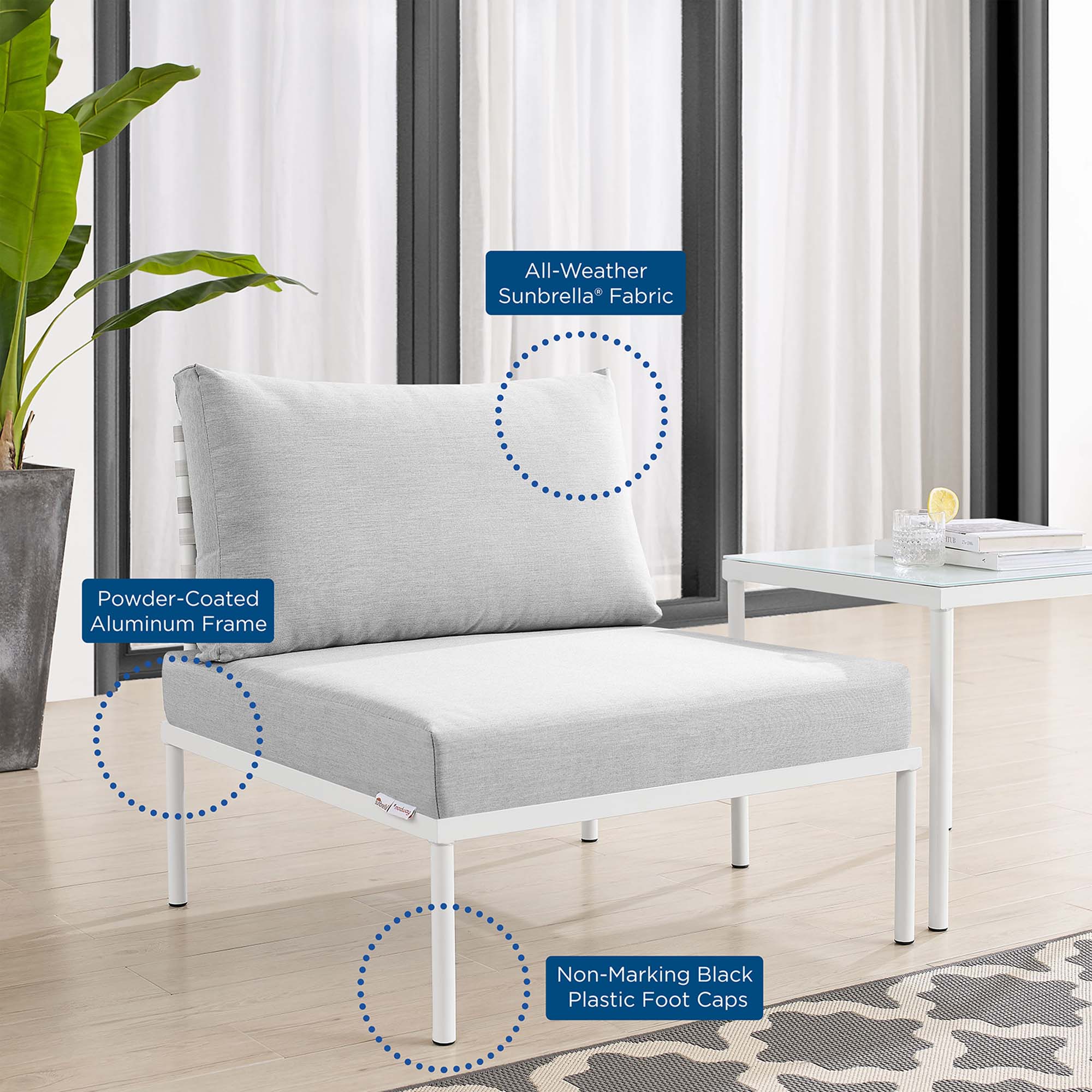 Harmony Outdoor Armless Chair thumbnail 7