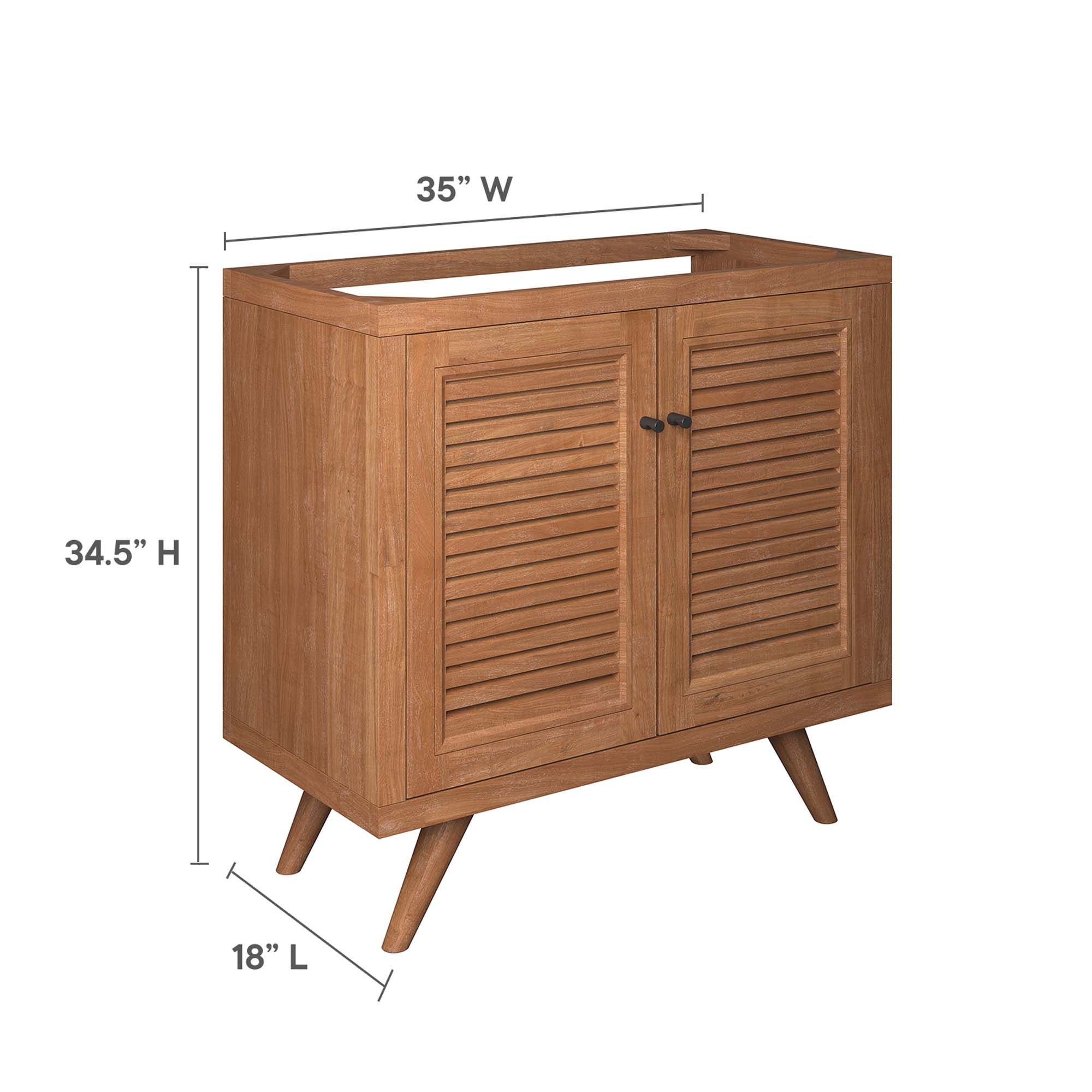 36" Teak Bathroom Vanity Cabinet thumbnail 3
