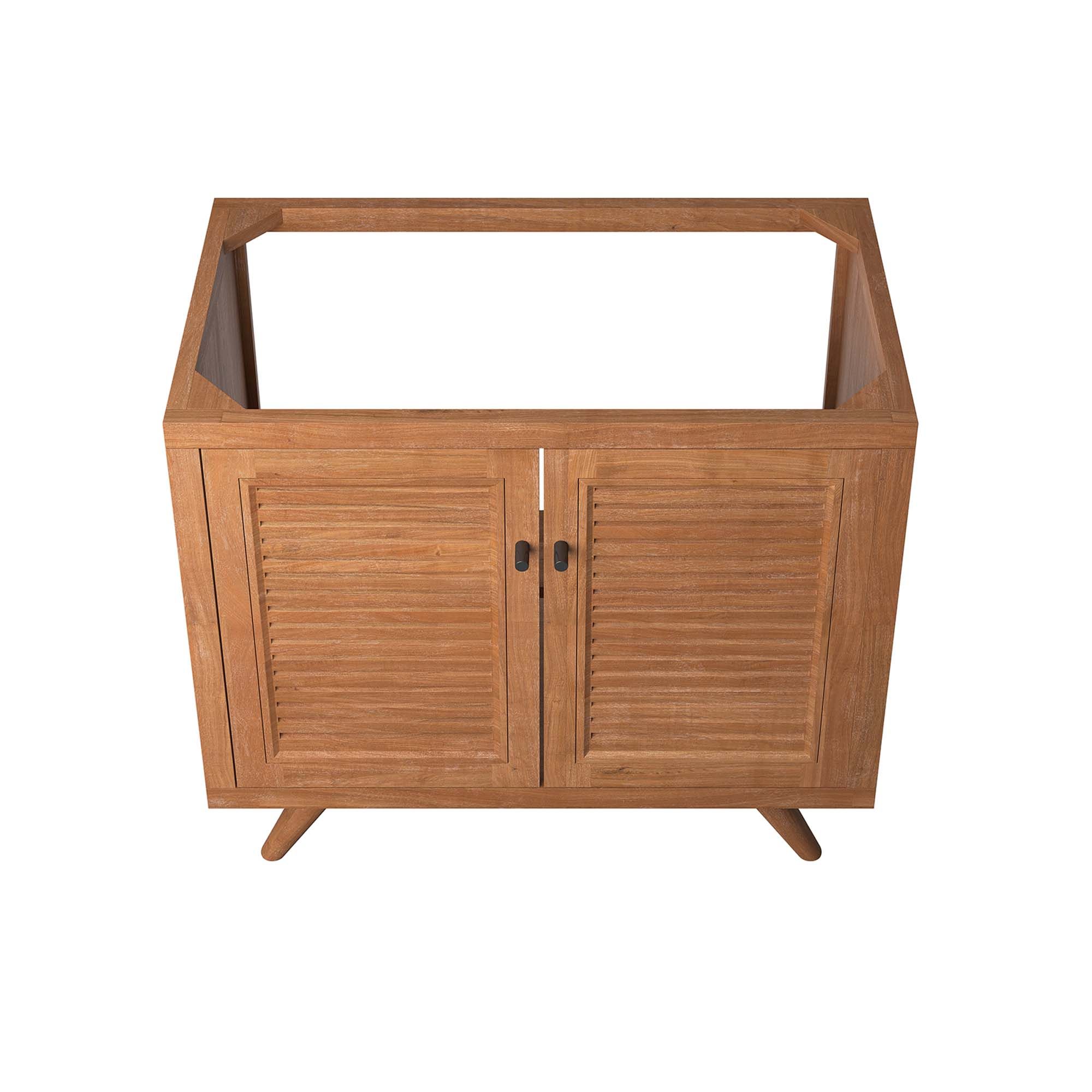 36" Teak Bathroom Vanity Cabinet thumbnail 6