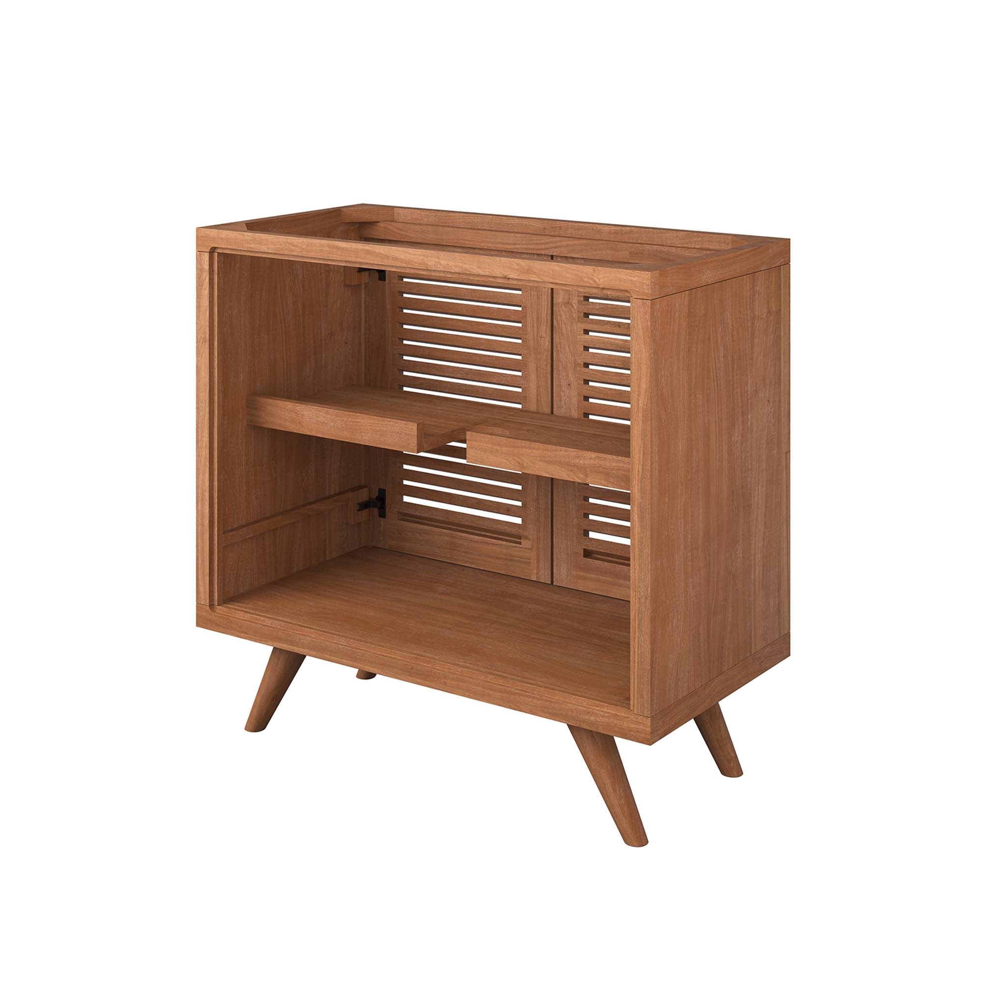 36" Teak Bathroom Vanity Cabinet thumbnail 8