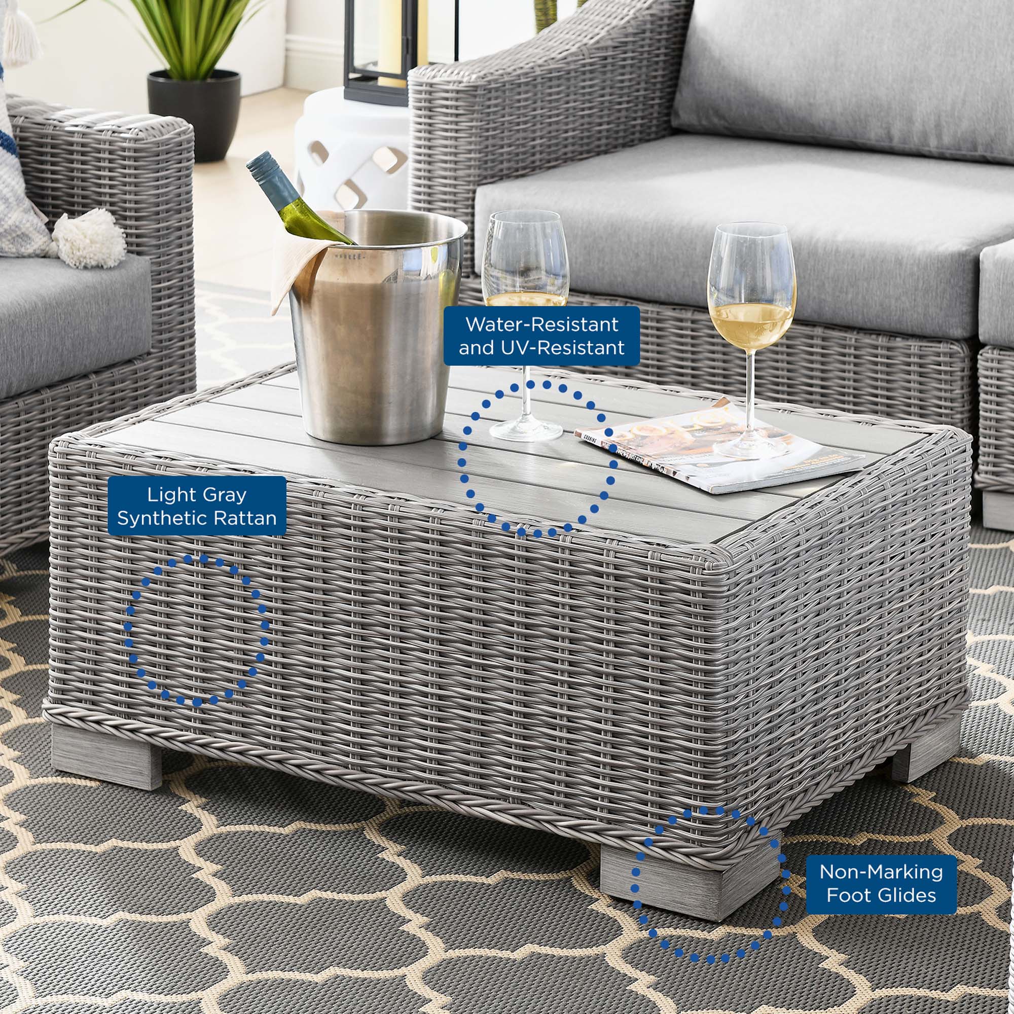 Conway 4-Piece Outdoor Wicker Patio Set thumbnail 15