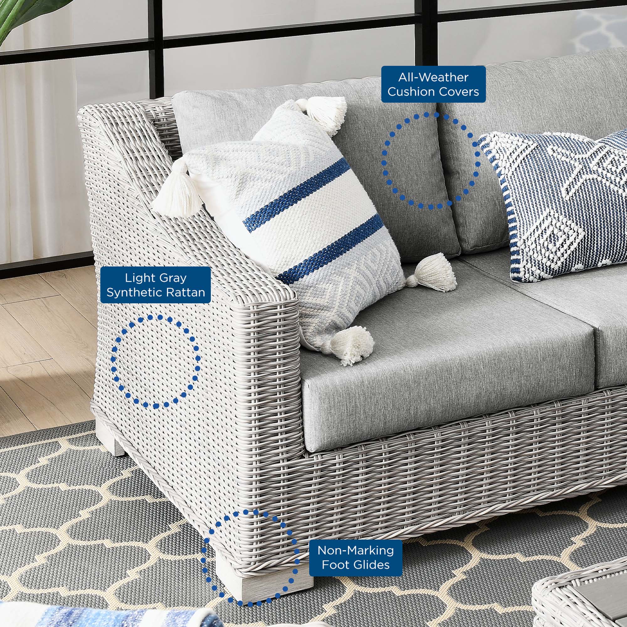 Conway 4-Piece Outdoor Wicker Patio Set thumbnail 16