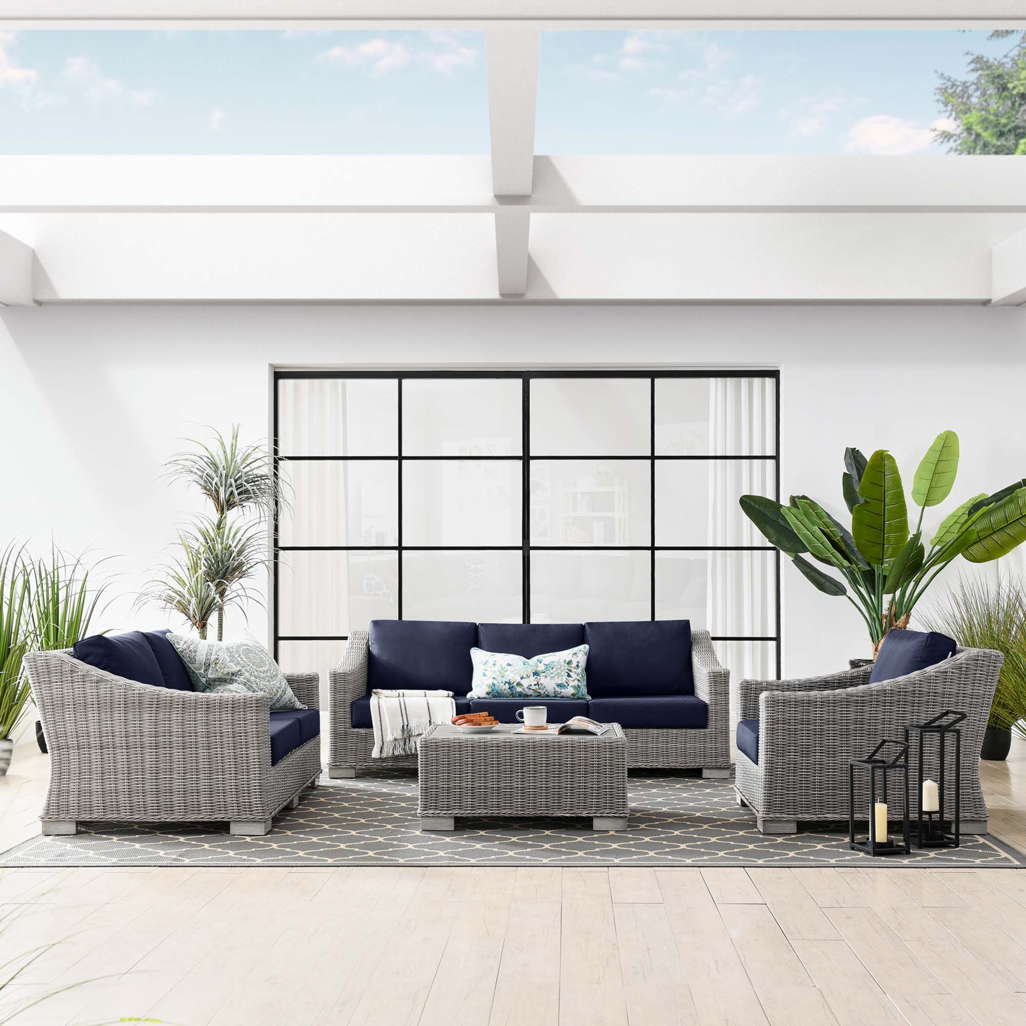 Conway Outdoor Wicker Conversation Set thumbnail 13