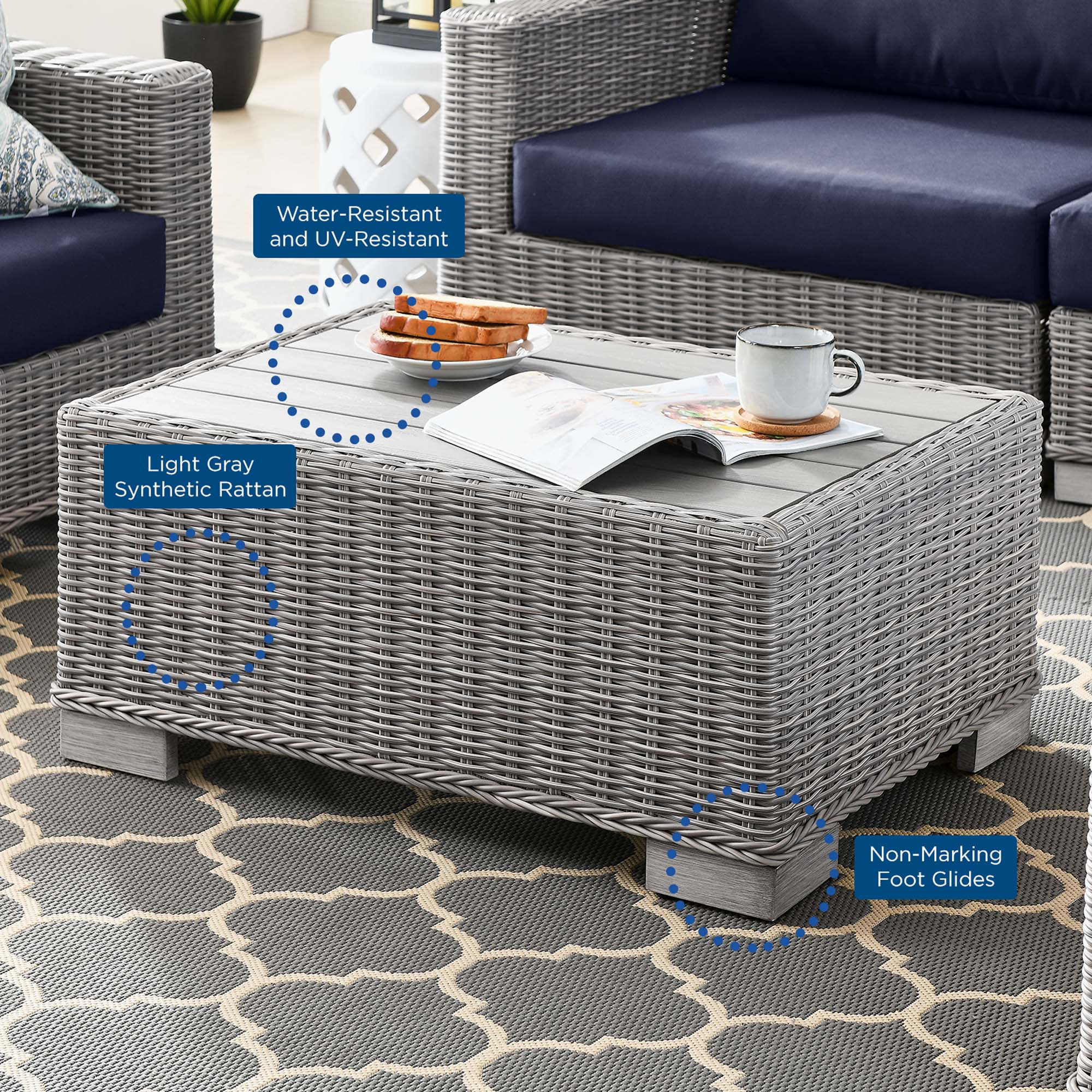 Conway Outdoor Wicker Conversation Set thumbnail 15