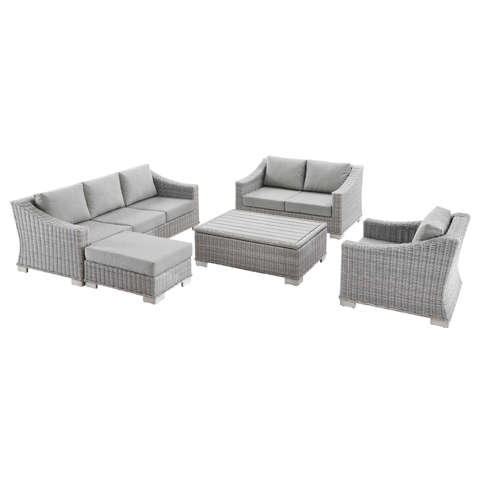 Conway 5-Piece Outdoor Wicker Conversation Set