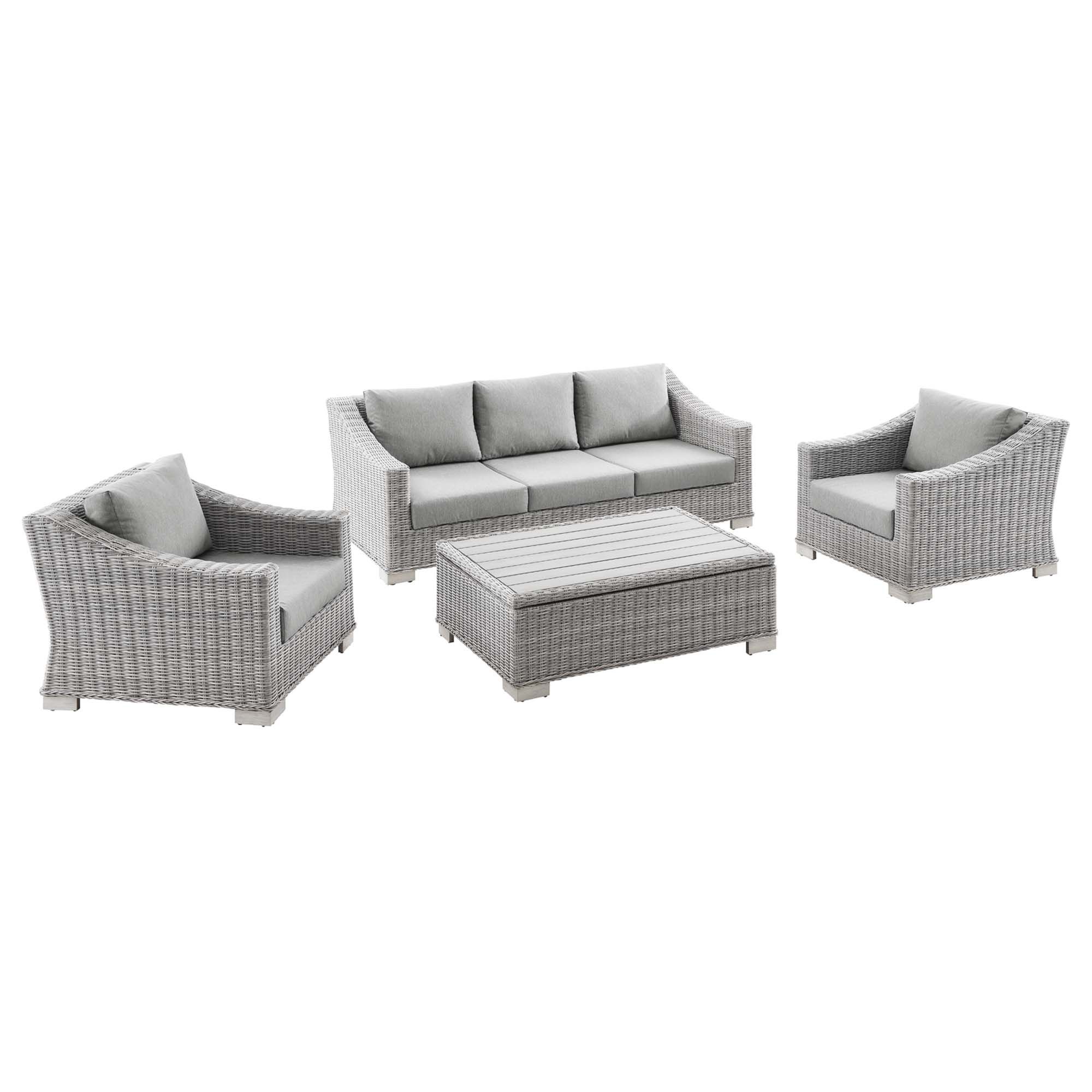 Conway 4-Piece Outdoor Wicker Conversation Set